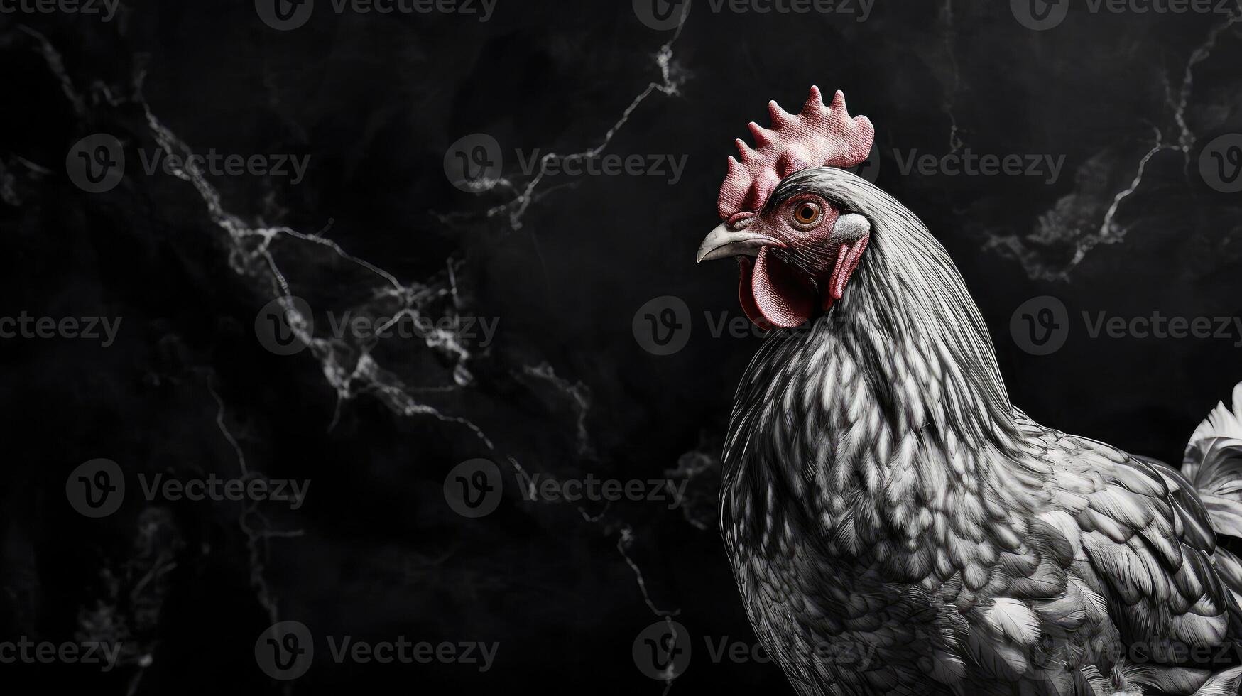 veins chicken black and white photo