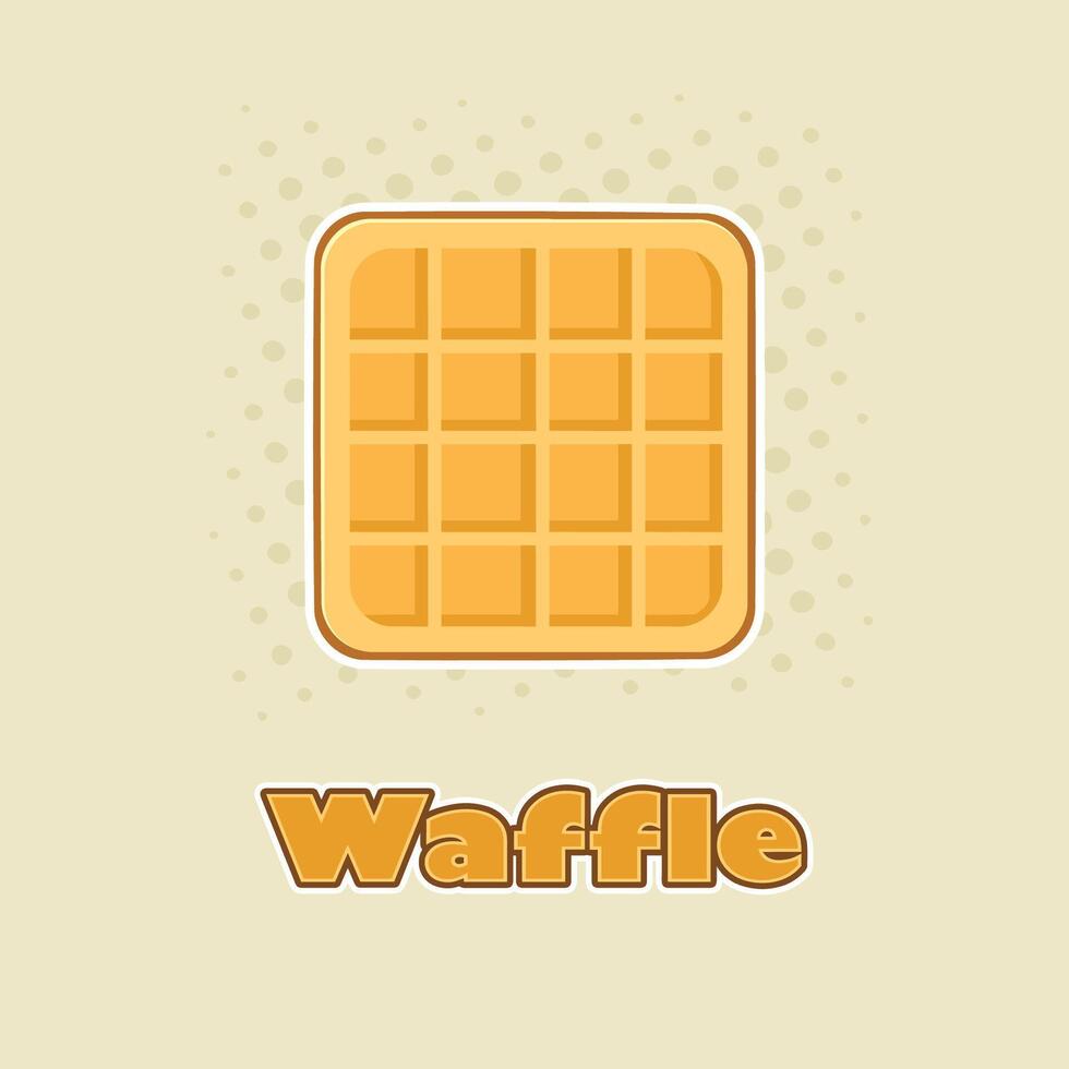 Square Waffle Cartoon Drawing Design vector
