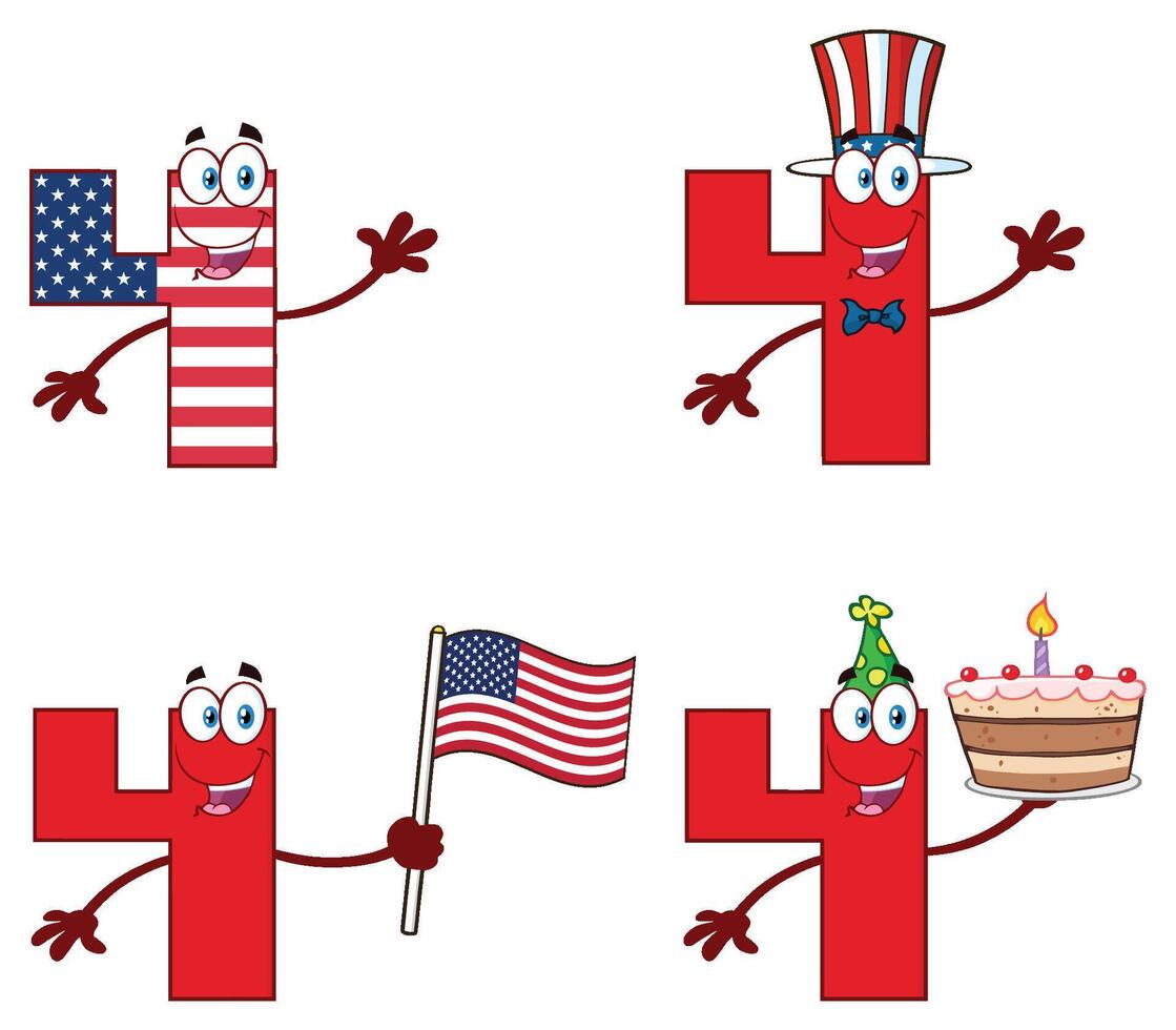 Patriotic Four with Party Elements vector