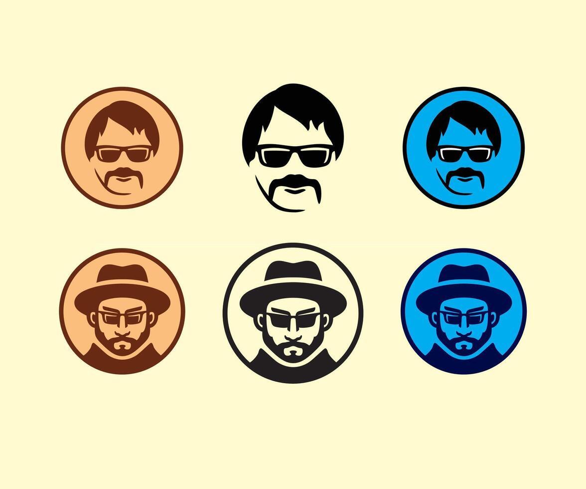 Head Man with Sunglasses illustration design vector
