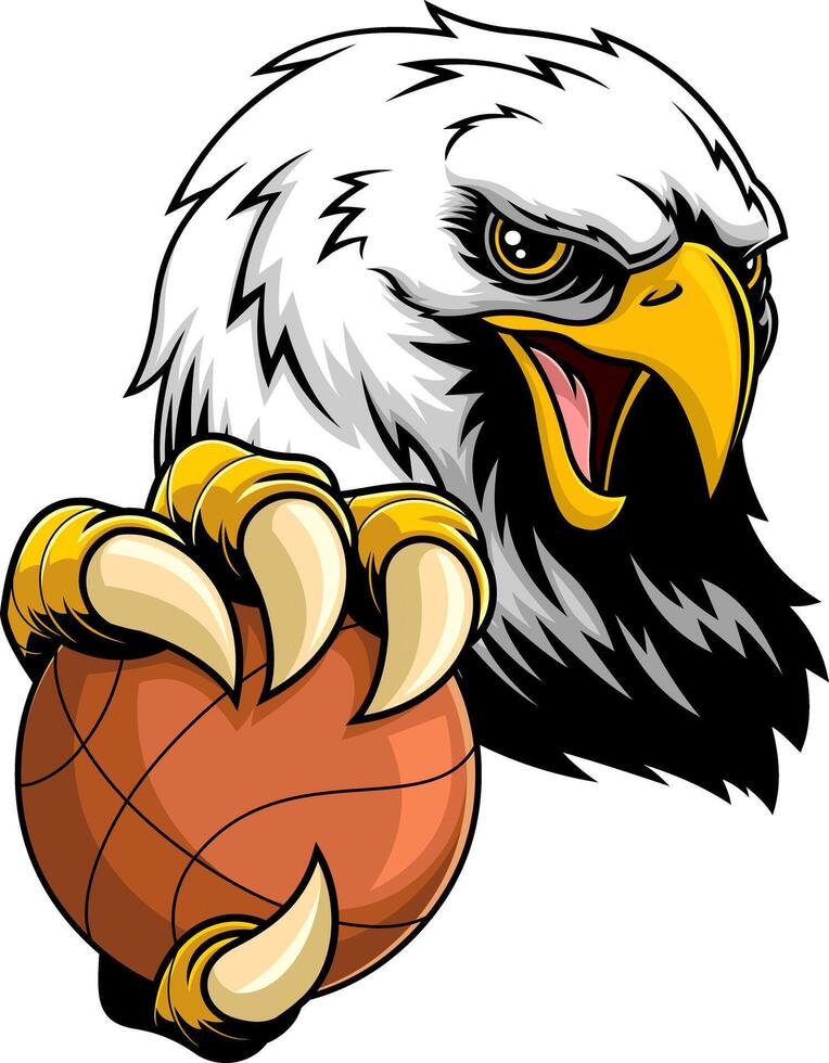 Angry Eagle Mascot with Claws and Ball vector