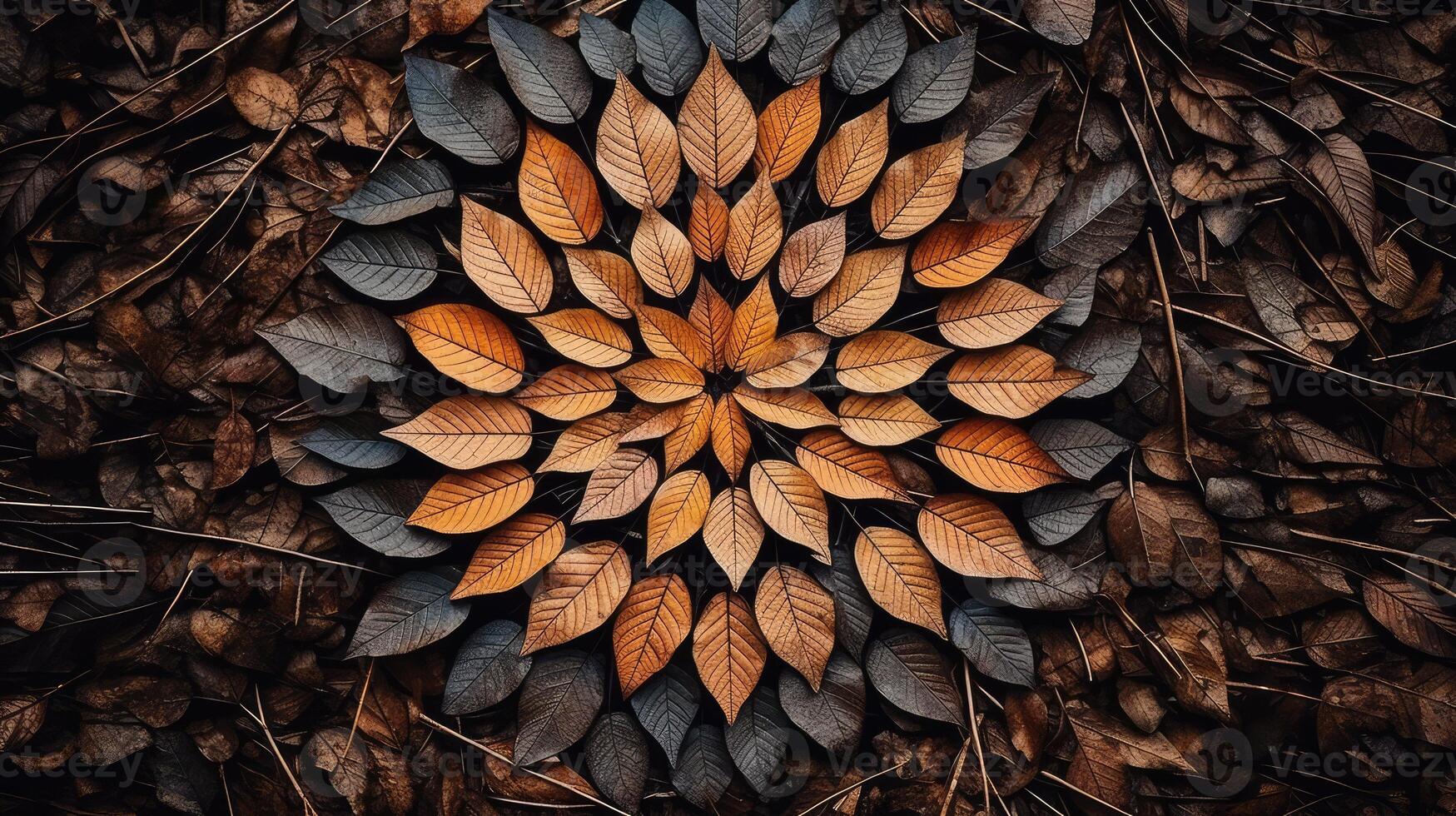 dried leaves design photo