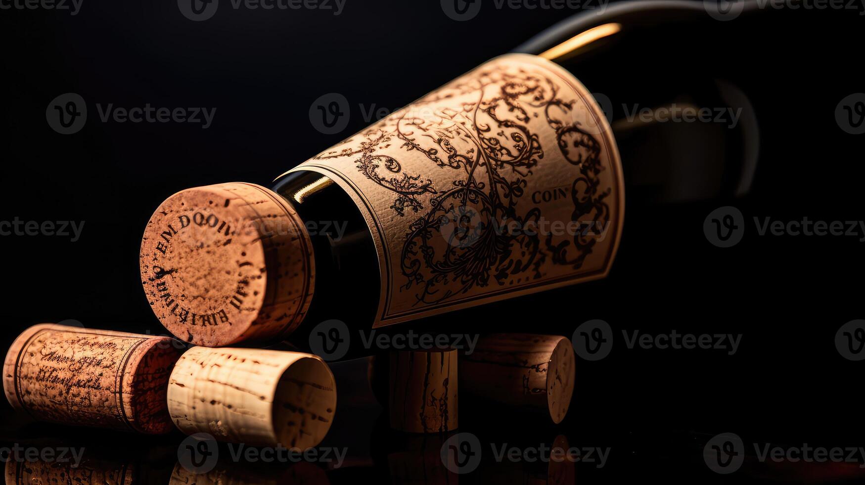 label wine bottle and cork photo