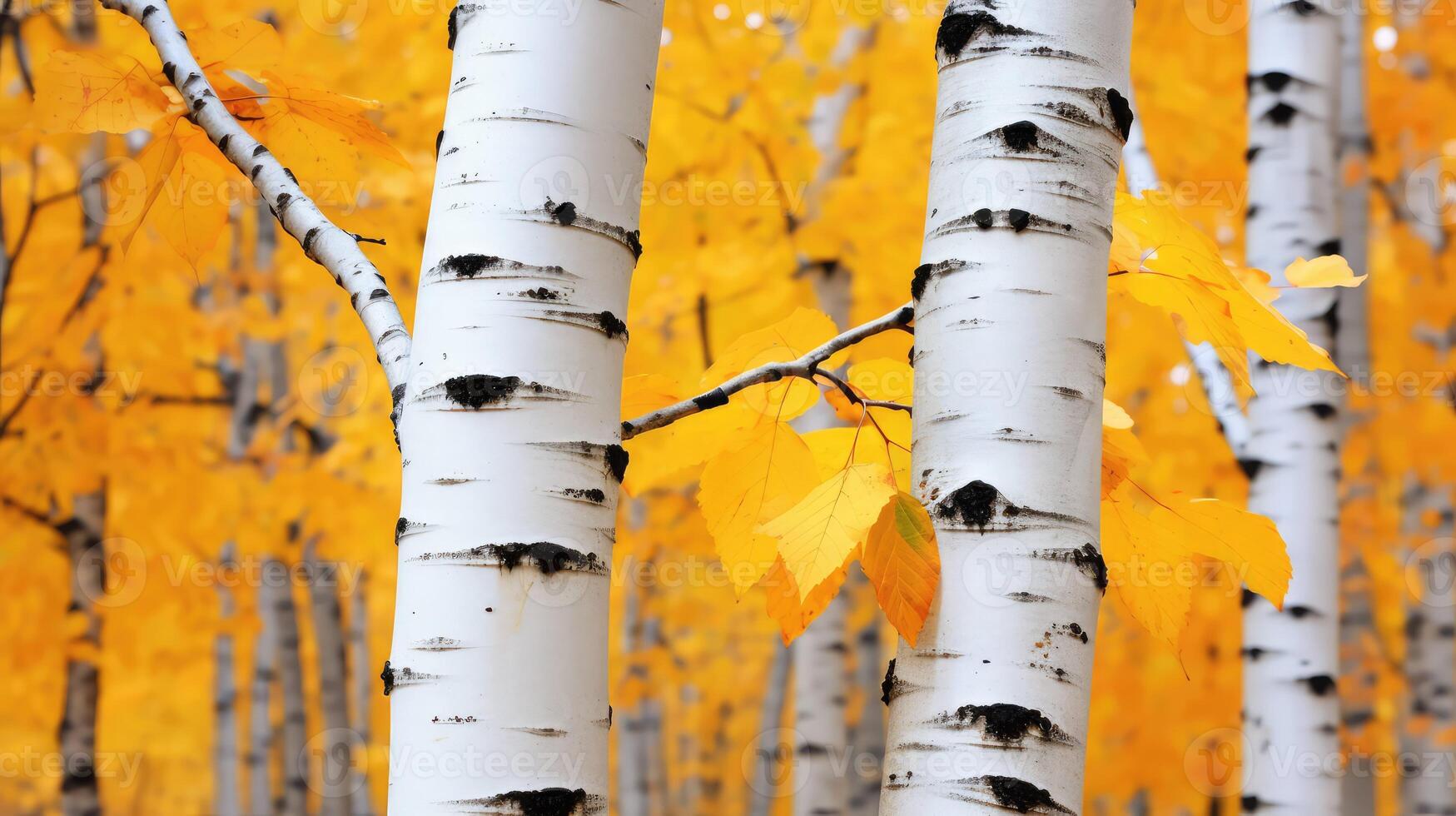 autumn white birch background photo