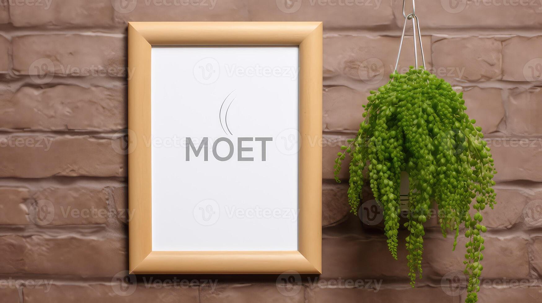 natural frame mockup with plants photo