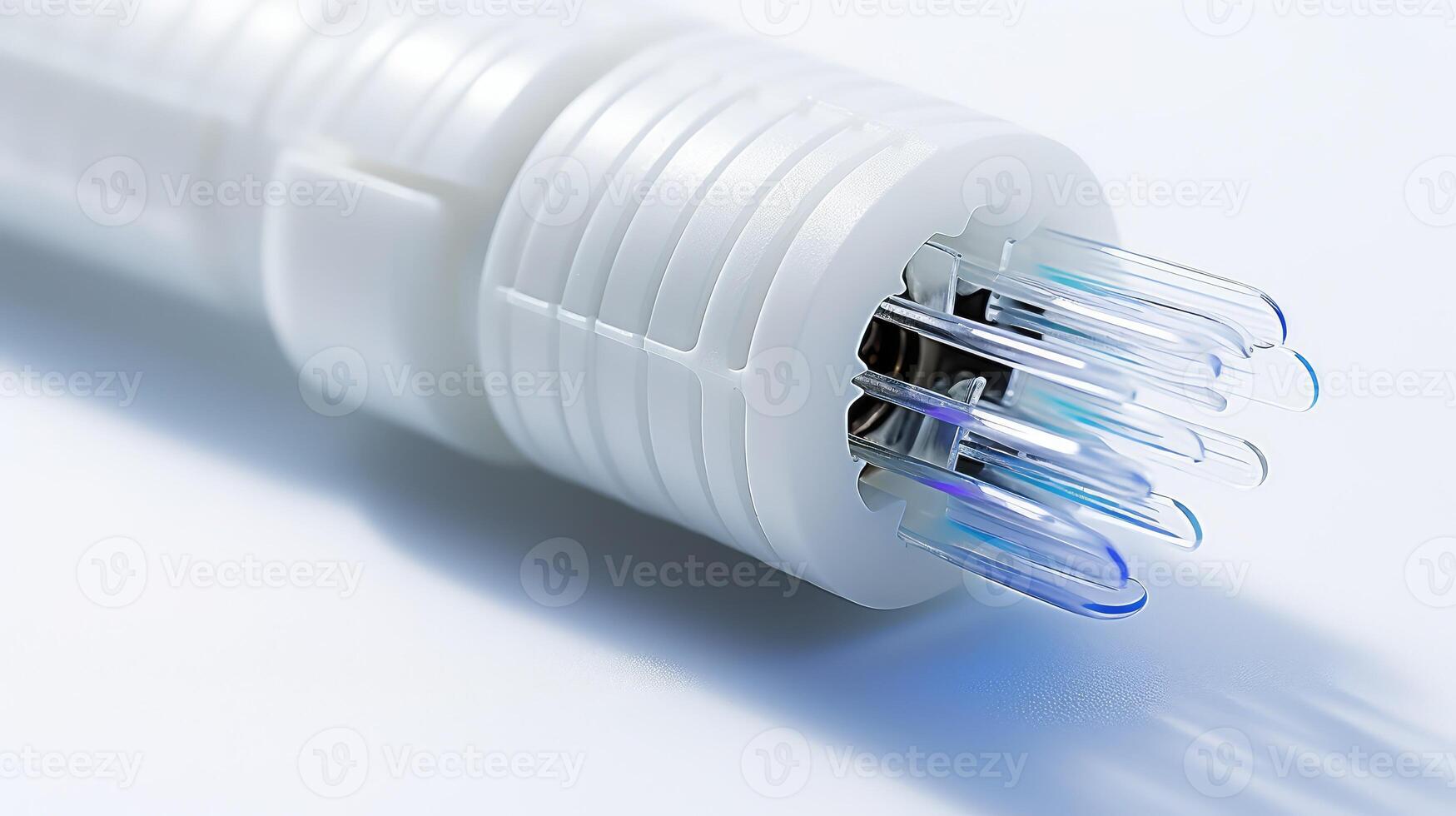 connector fiber optic white background photo