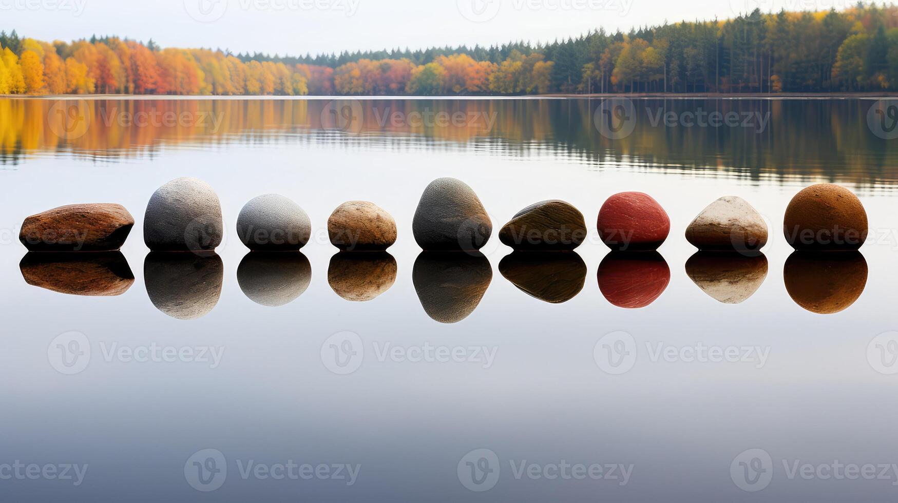 tranquility rock in water photo