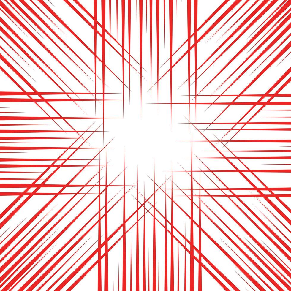 Abstract red radial lines square background vector