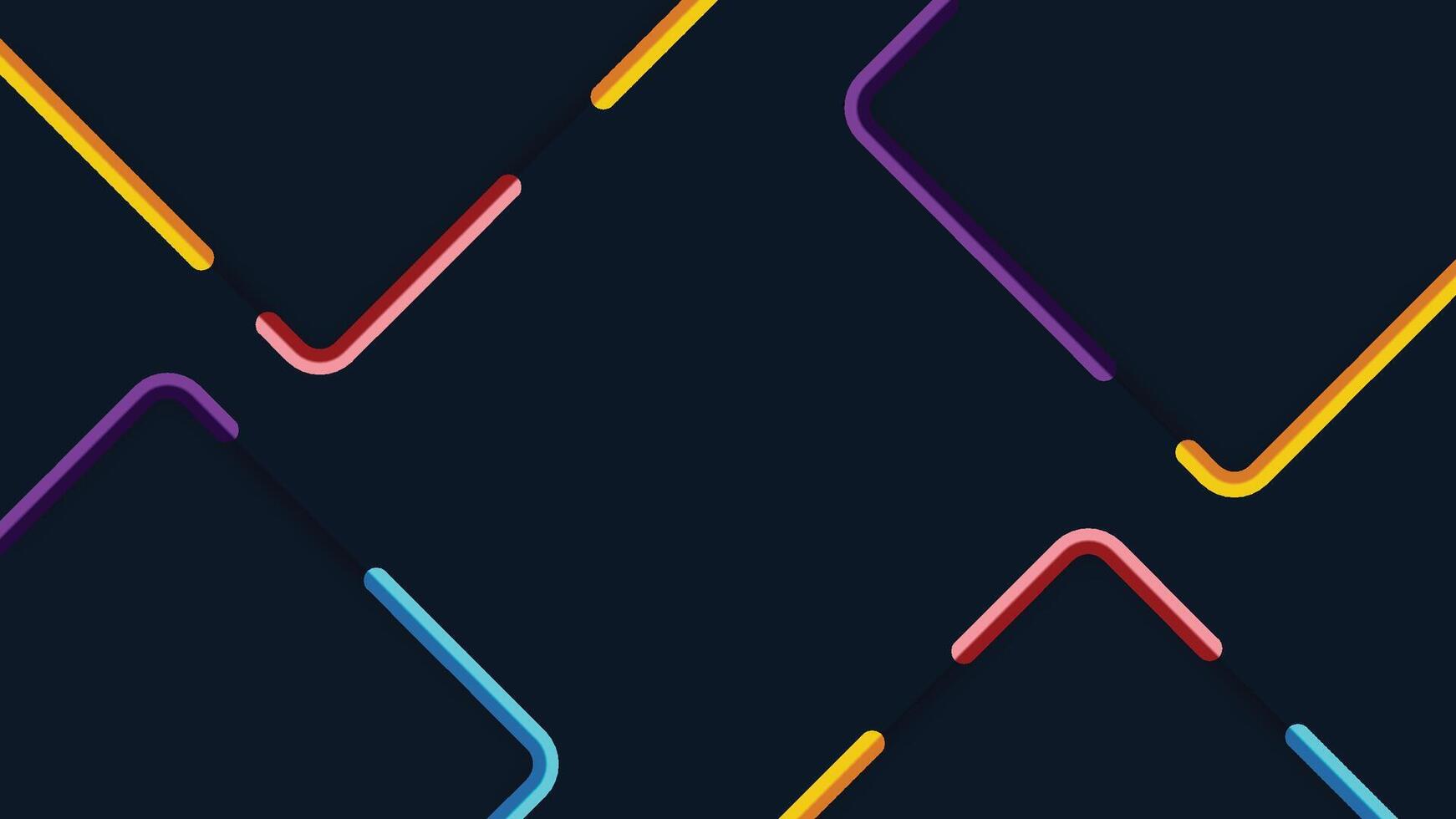 Geometric Neon Lines on Dark Background vector