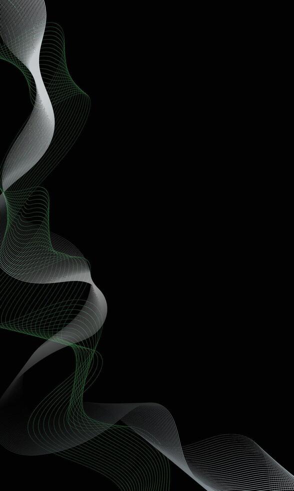 Abstract wavy thin lines dark wallpaper vector