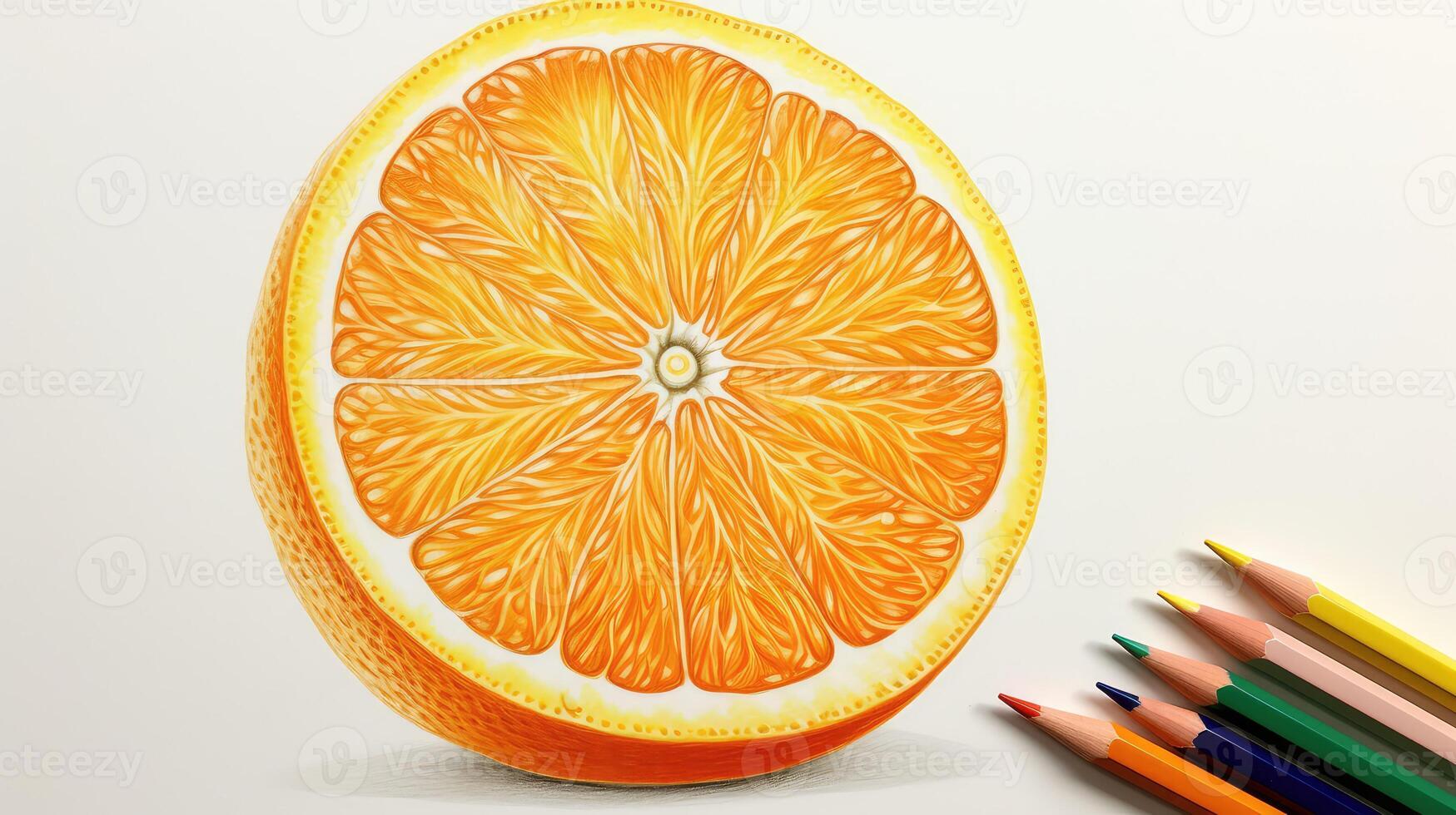 detailed hand drawn orange photo