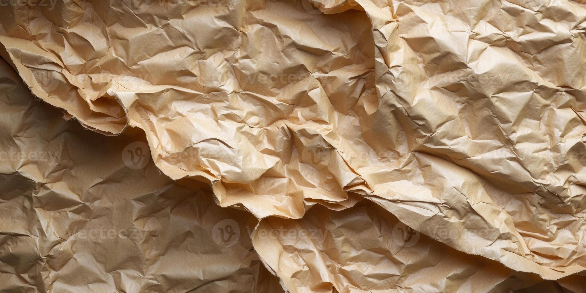 Beige Crumpled Paper Texture Wrinkled Background Craft Paper photo