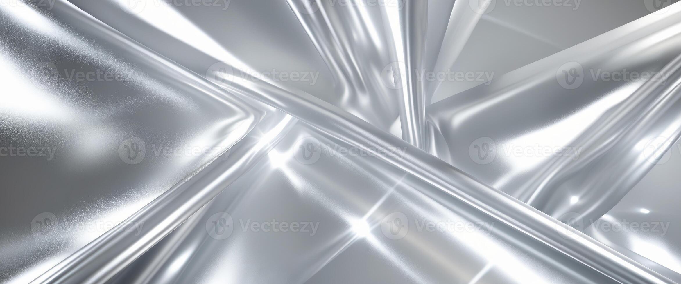 Silver metallic gradient background with shimmering light reflections. photo