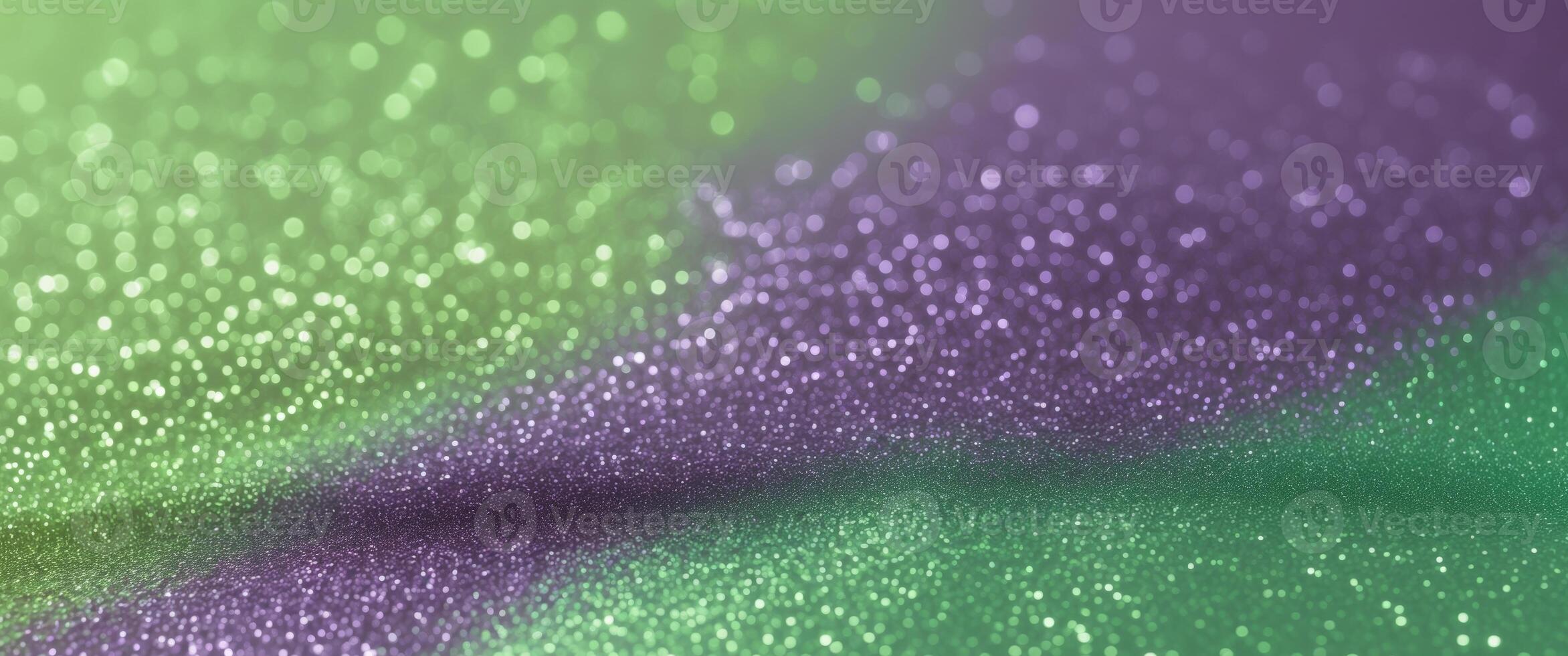 Shimmering Green and Violet Glitter Texture Background with Empty Space for Text in an Abstract Design photo
