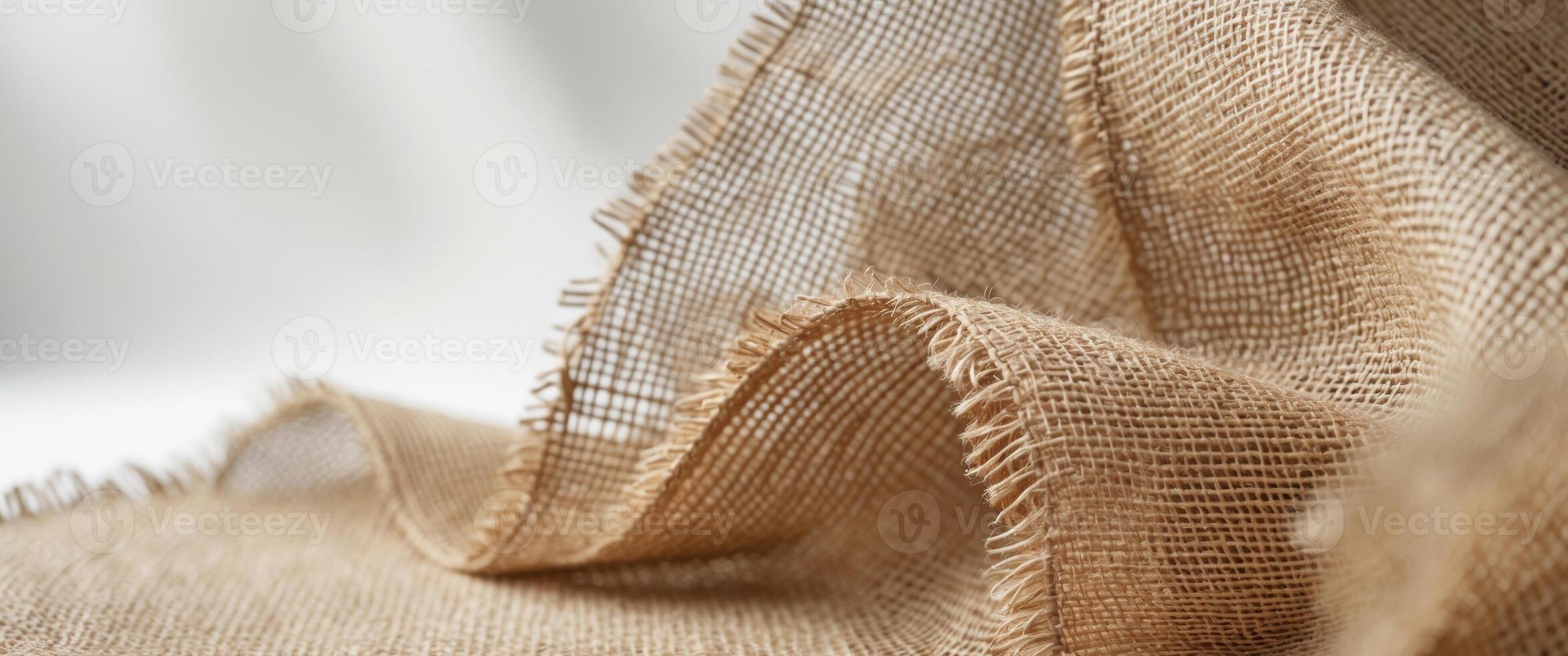 Intricate burlap weave texture for versatile rustic design applications. photo