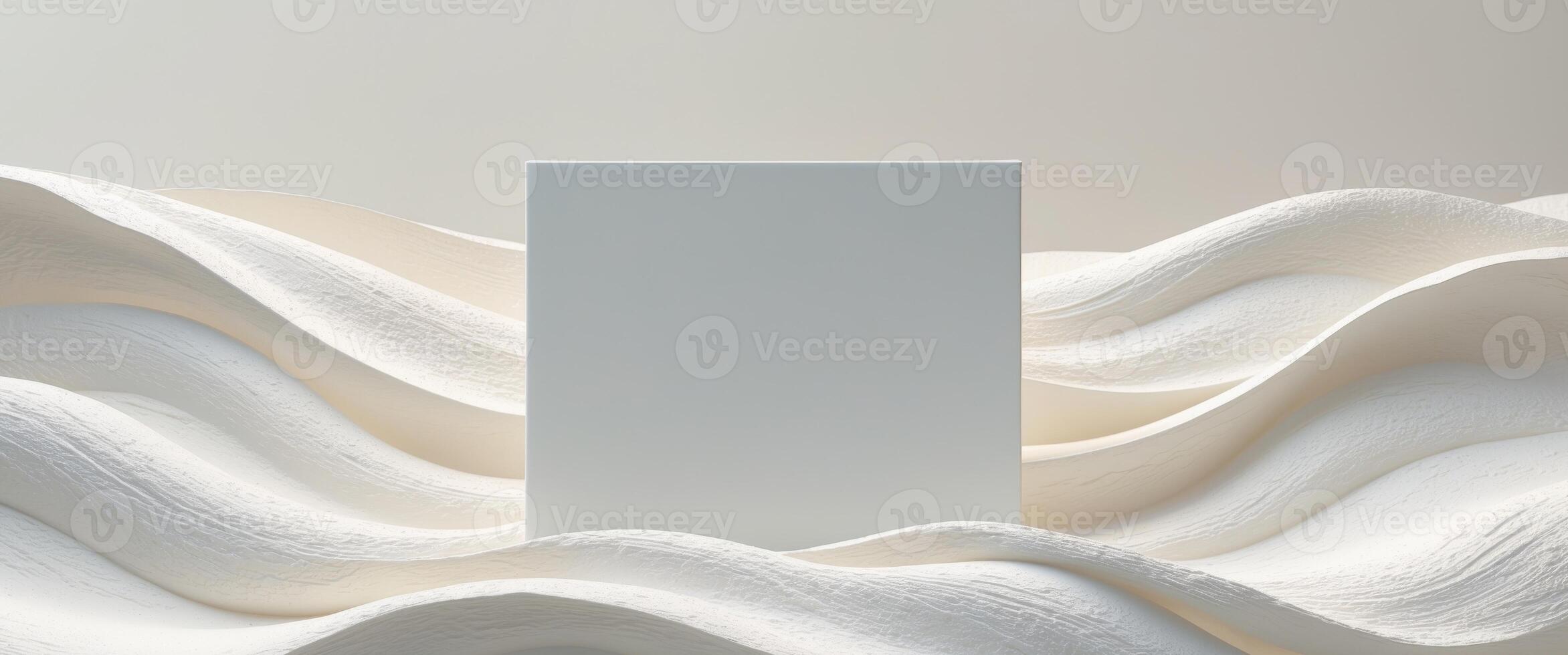 Blank Canvas on Textured White Waves for Creative Projects photo