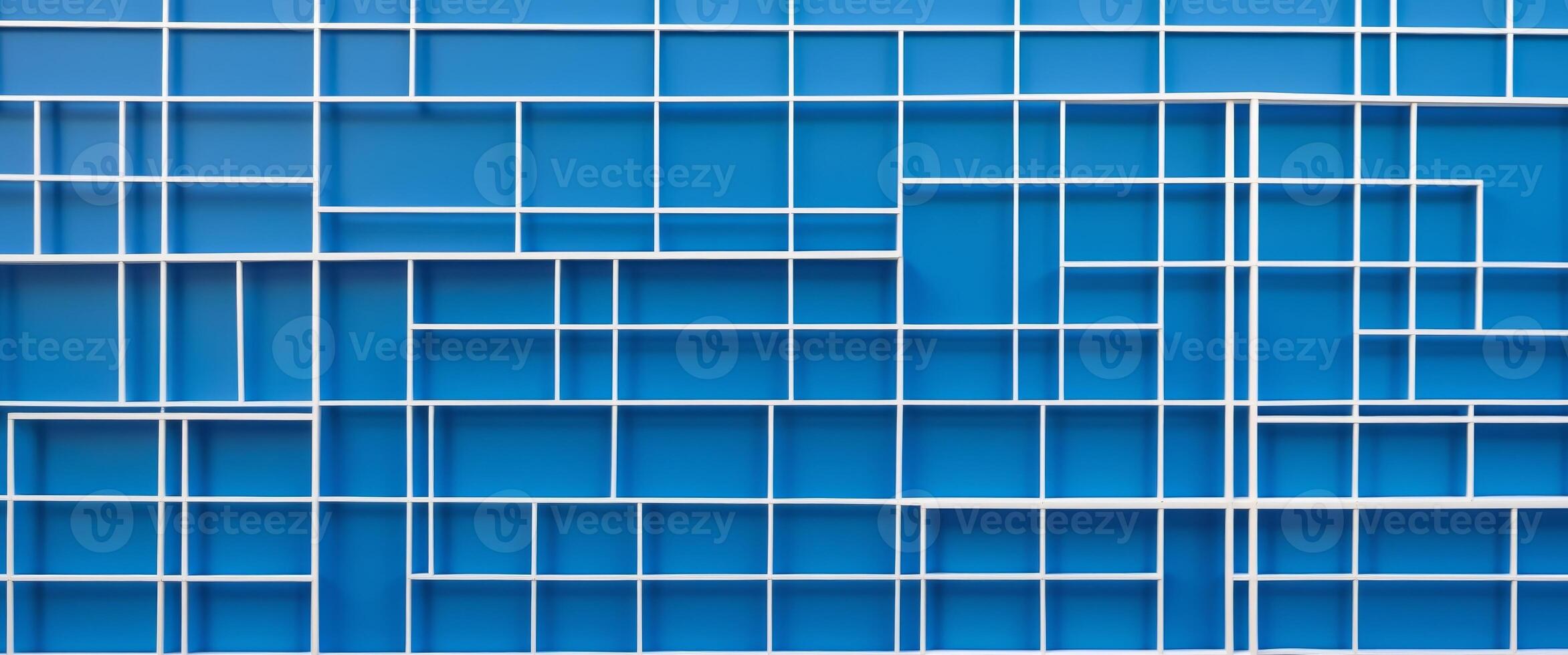 A blue background with a grid of squares and lines photo