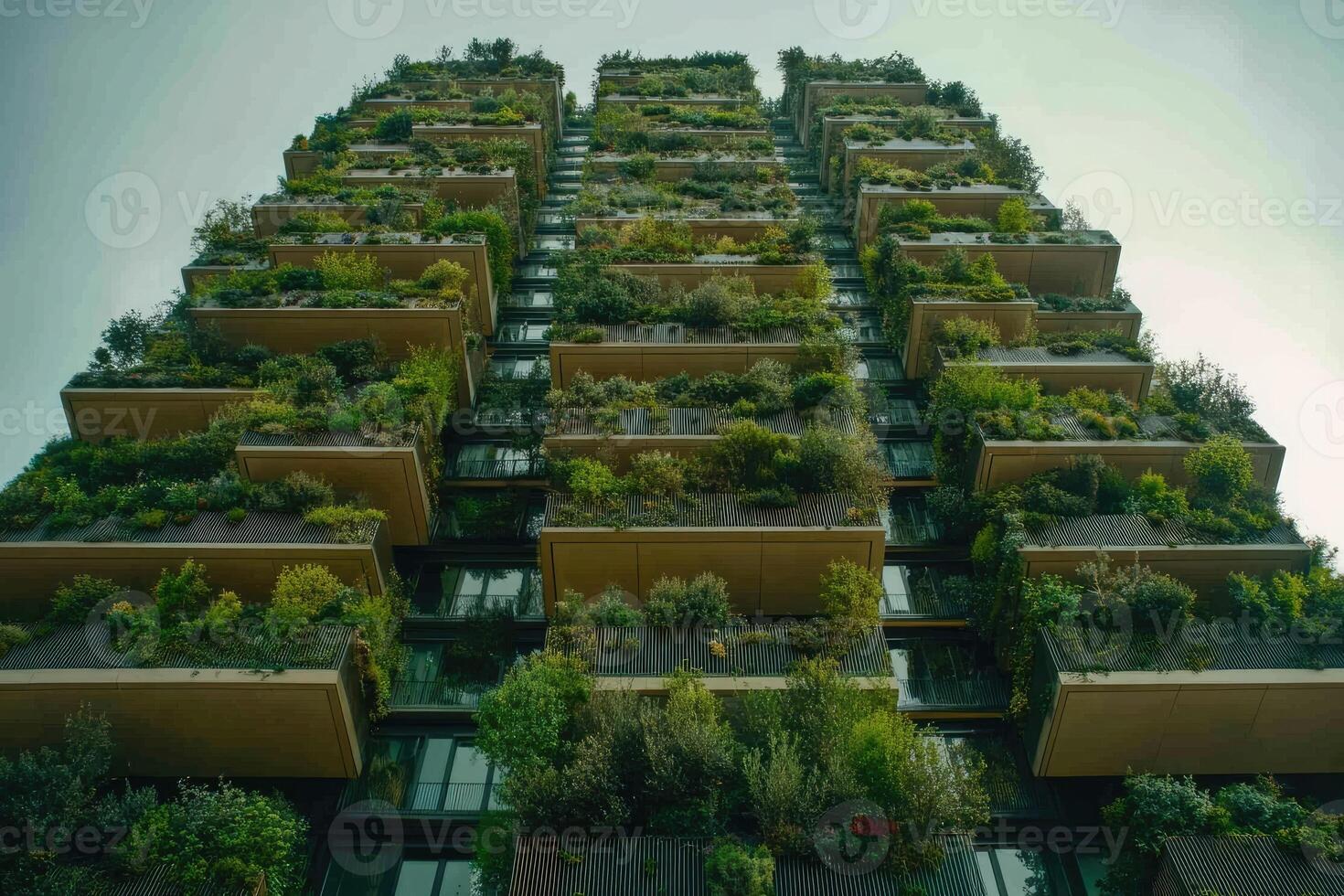 moderno sostenible edificio demostración verde arquitectura y vertical bosque foto