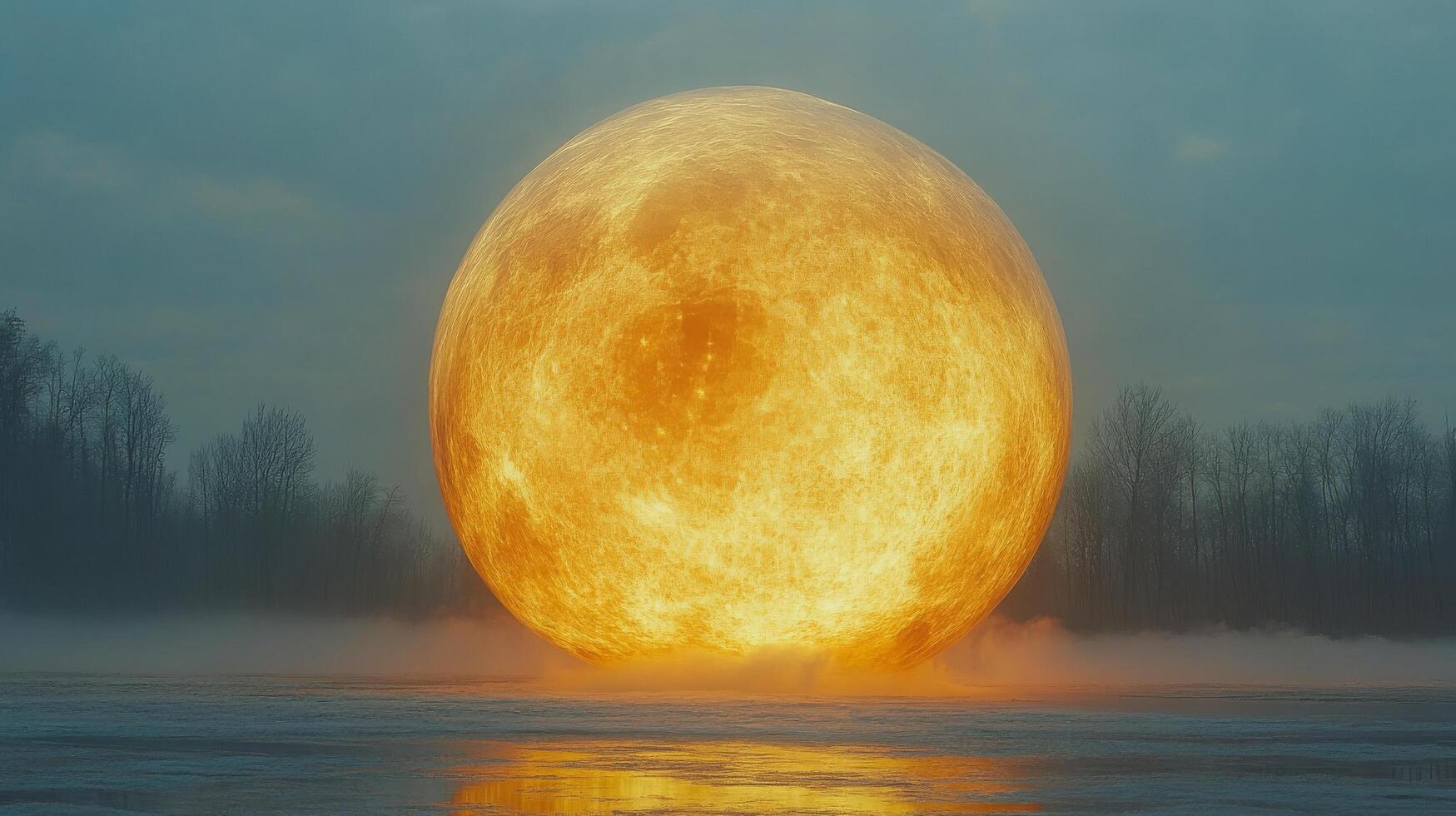 A large yellow ball is floating in the water photo
