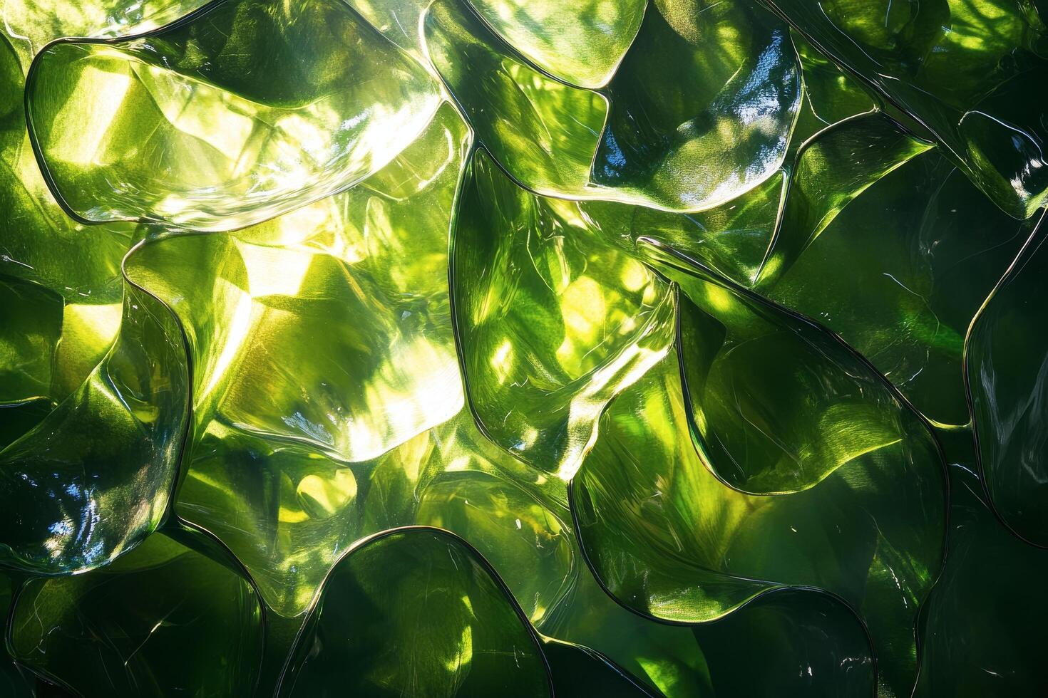 A close up of a green plant with sunlight shining through it photo