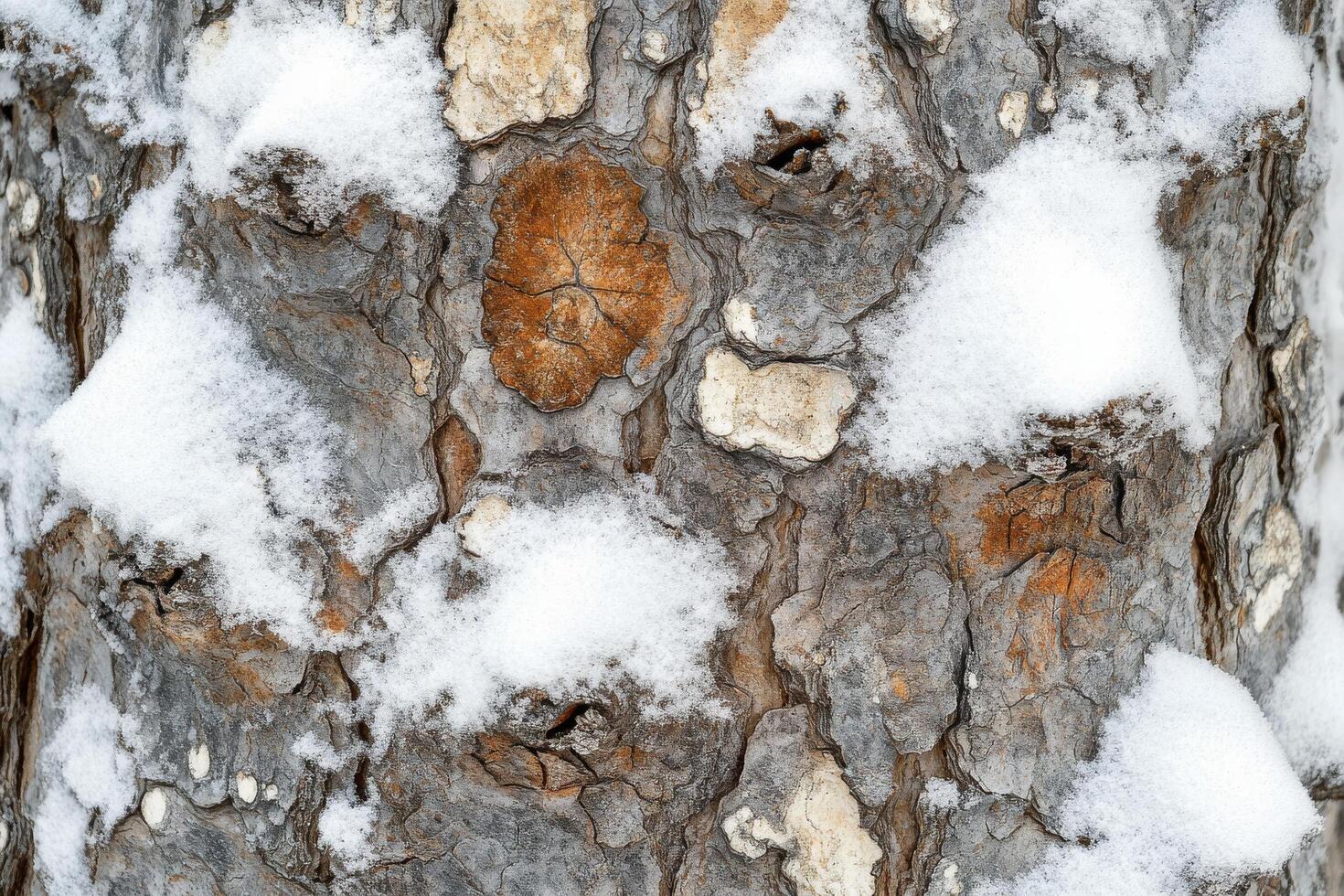 A close up of a tree with snow on it photo