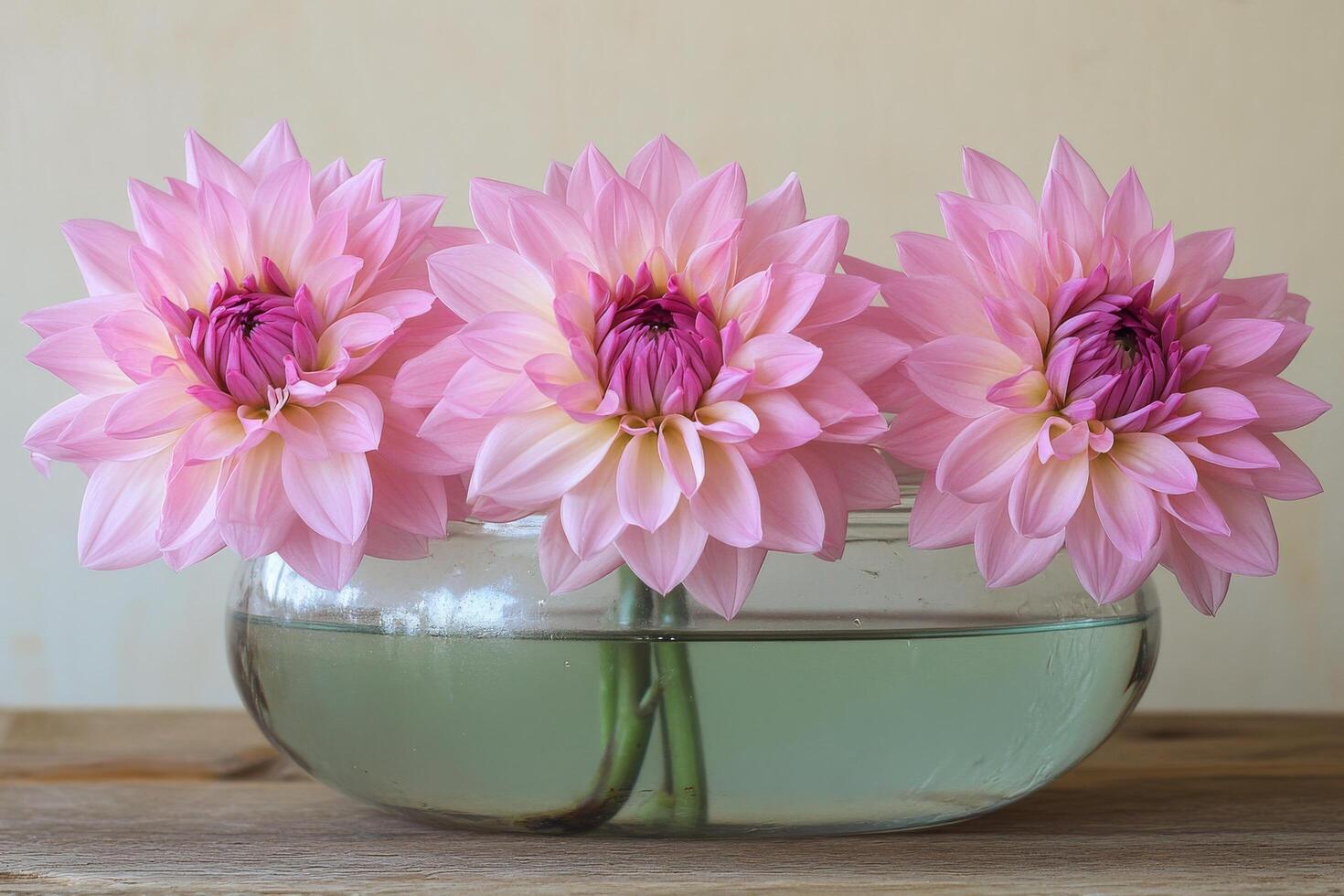 A vase filled with pink flowers sitting on a table photo