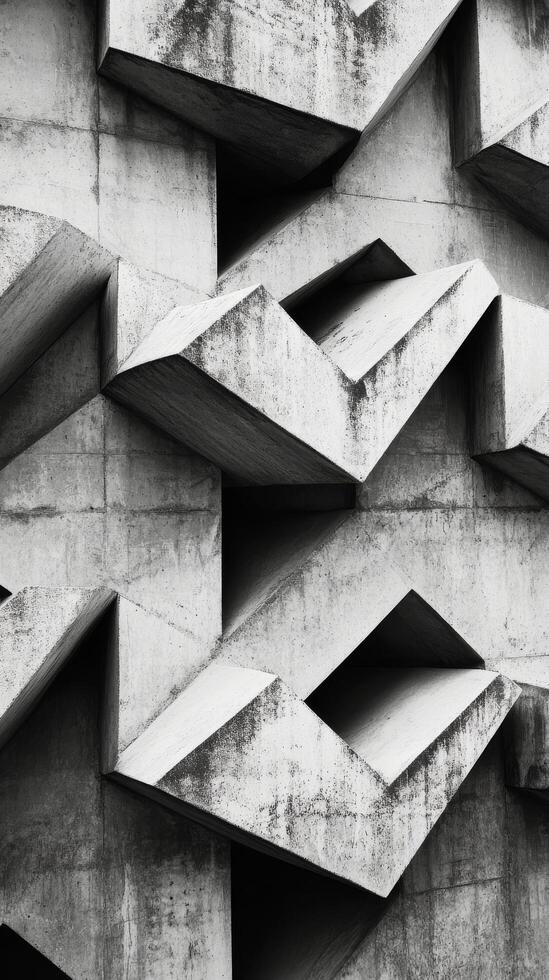 Black and white photo of a concrete wall