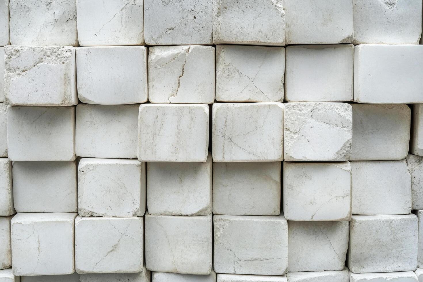 White marble blocks stacked up against each other photo