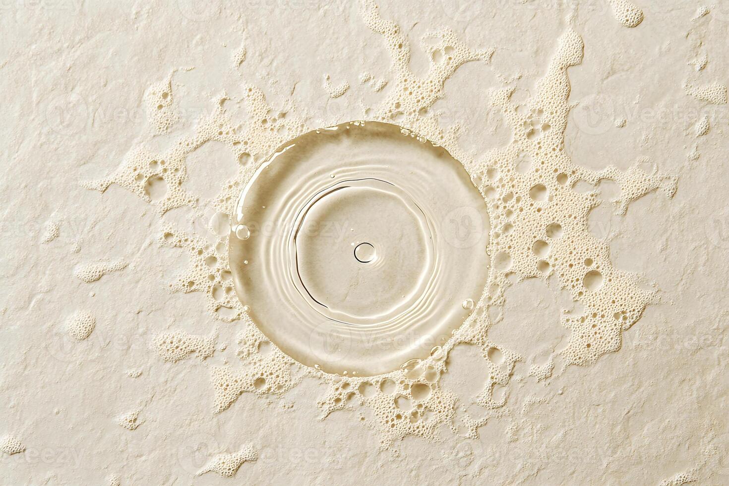 Circular Liquid Droplet with Bubbles on Textured Surface photo
