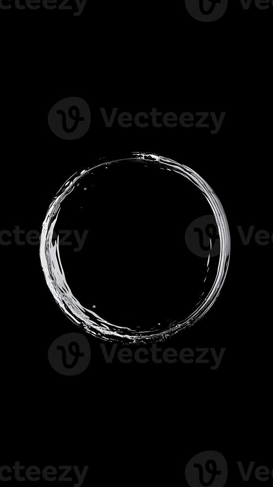 Circular Liquid Splash on Black Background photo