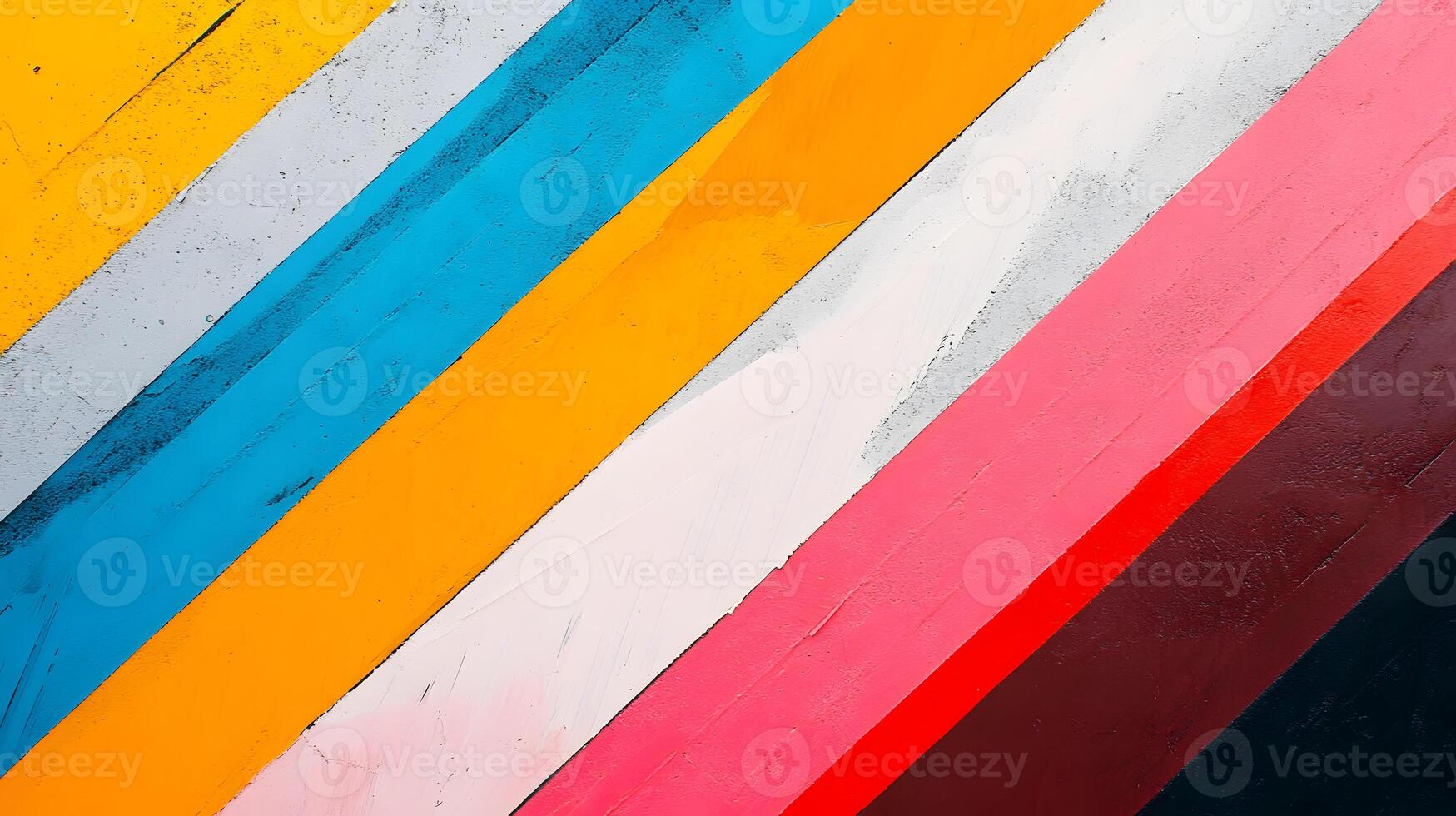 Diagonal Stripes of Multicolored Paint on Textured Surface photo