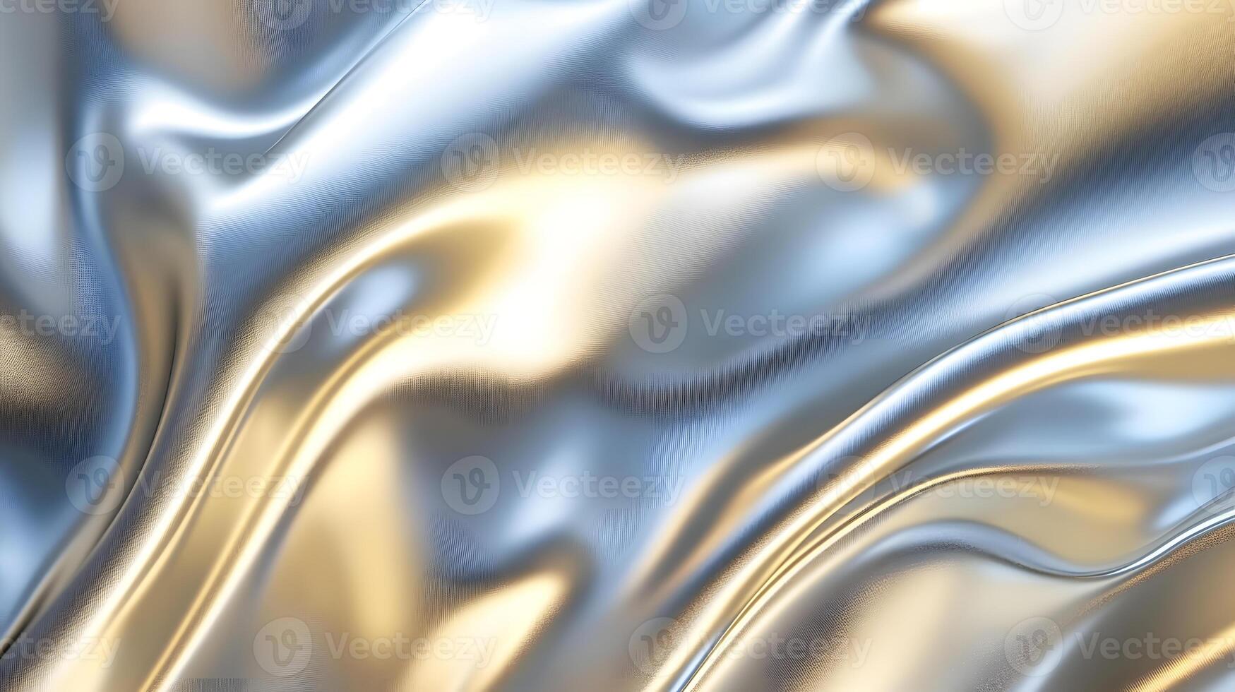 Draped Metallic Fabric Silver and Gold Gradient photo