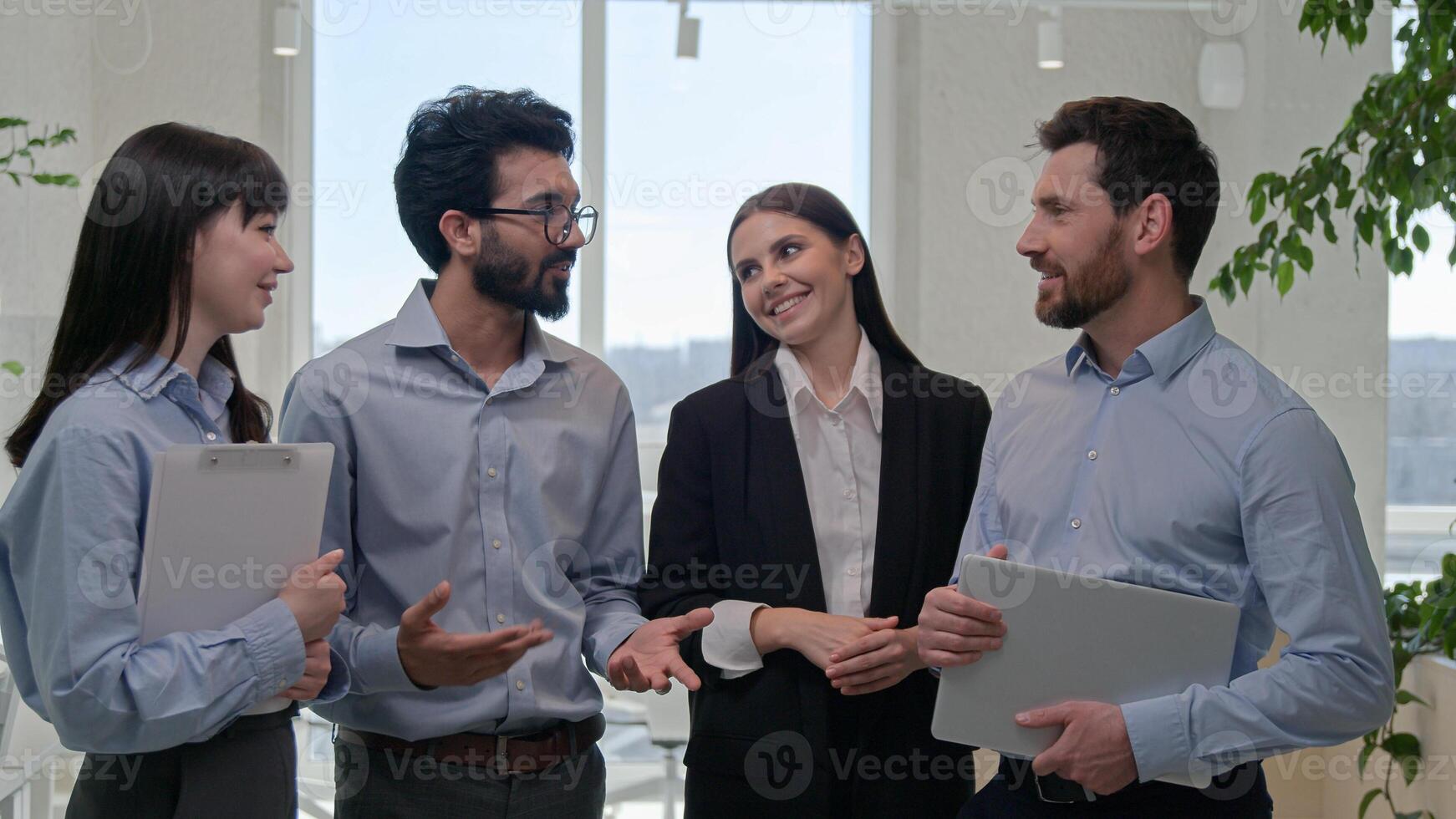 Successful business team portrait diverse office co-workers multiracial colleagues group of businesswomen businessmen multi ethnic women men smiling together corporate leadership professional teamwork photo