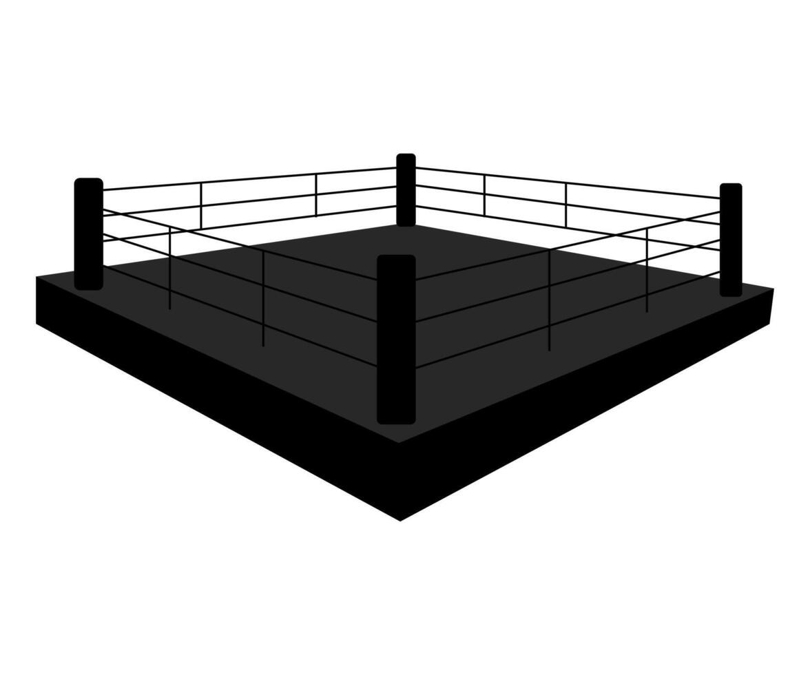 Empty boxing ring silhouette icon. Clipart image isolated on white background vector