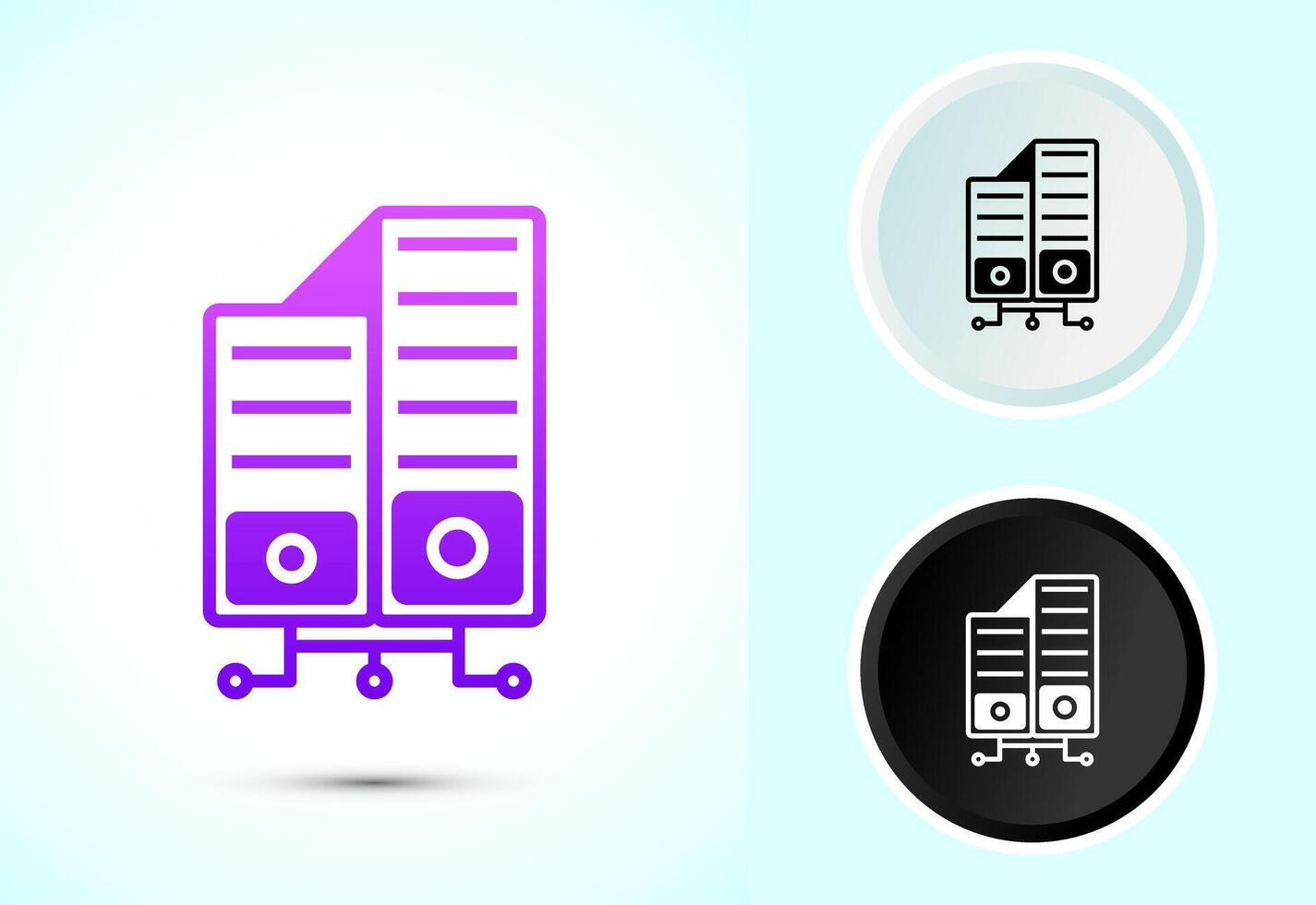 Data center icon illustration. Computer server icon vector