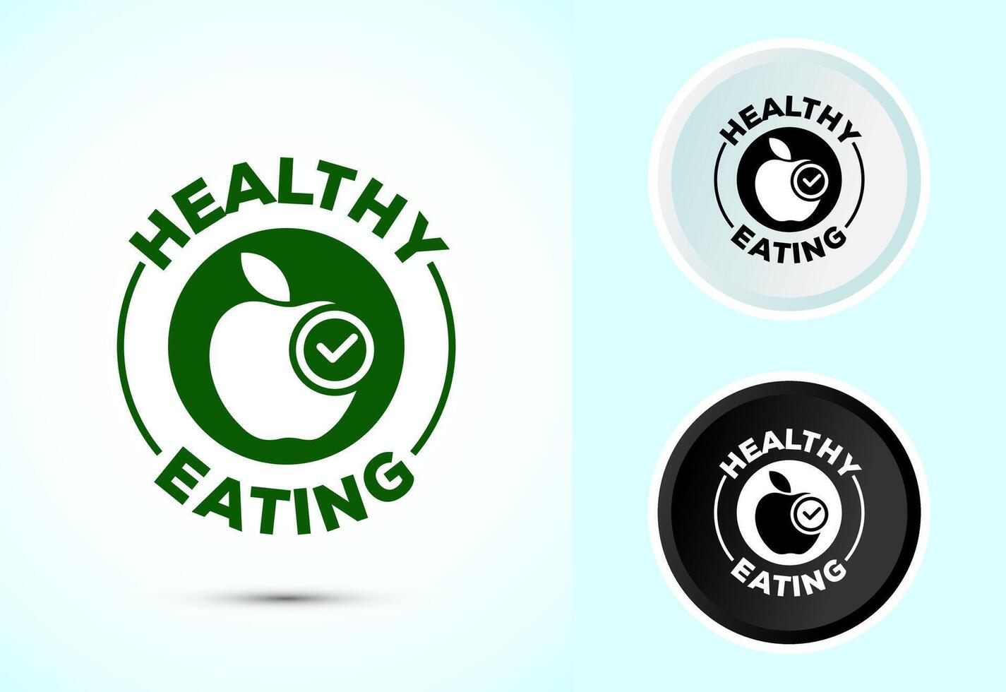 Healthy eating icon illustration. Healthy food sign symbol vector