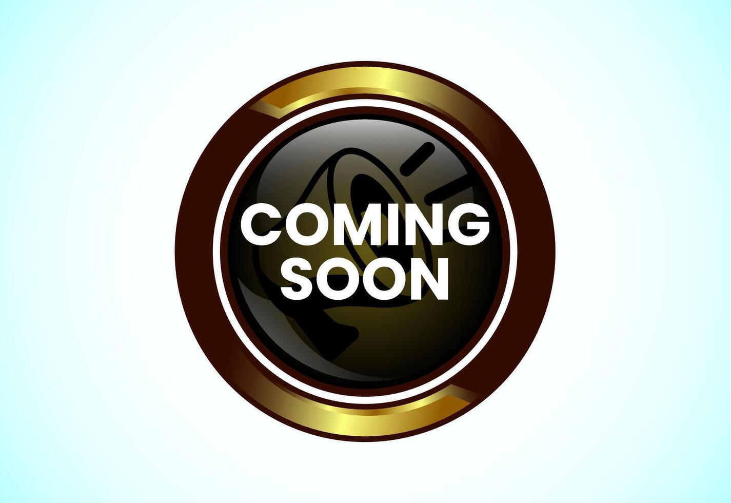 Advertising coming soon button illustration, Promotion sign vector