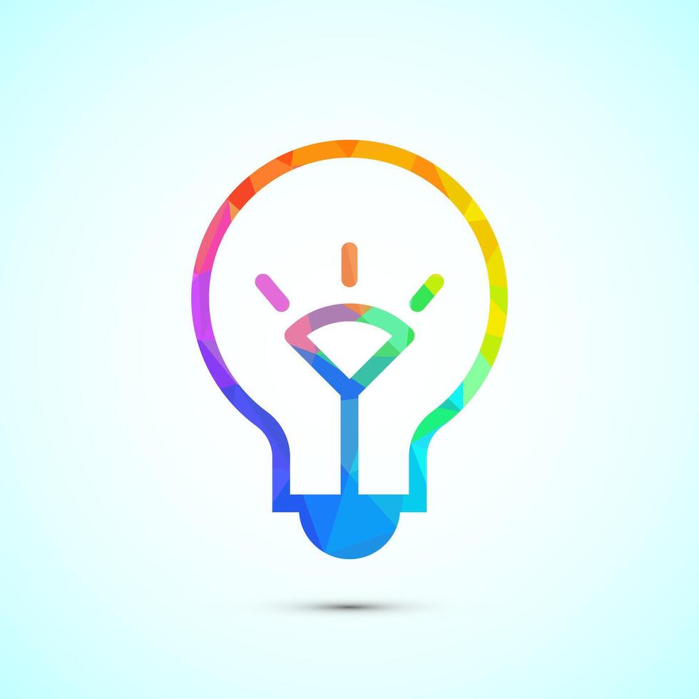 Electric light bulb icon design, Creative idea icon, low poly style vector