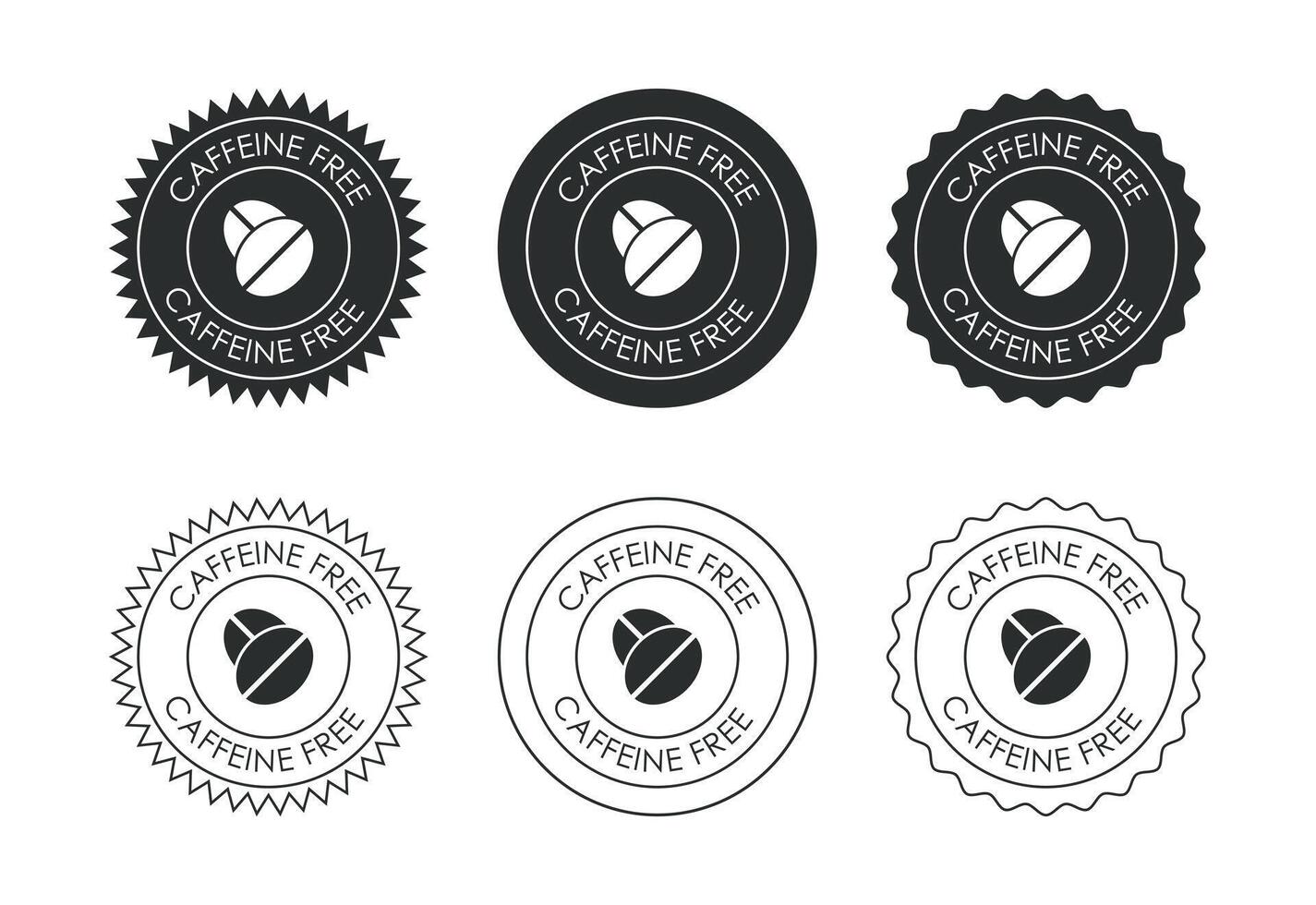 No caffeine badge, Caffeine free icon design illustration vector