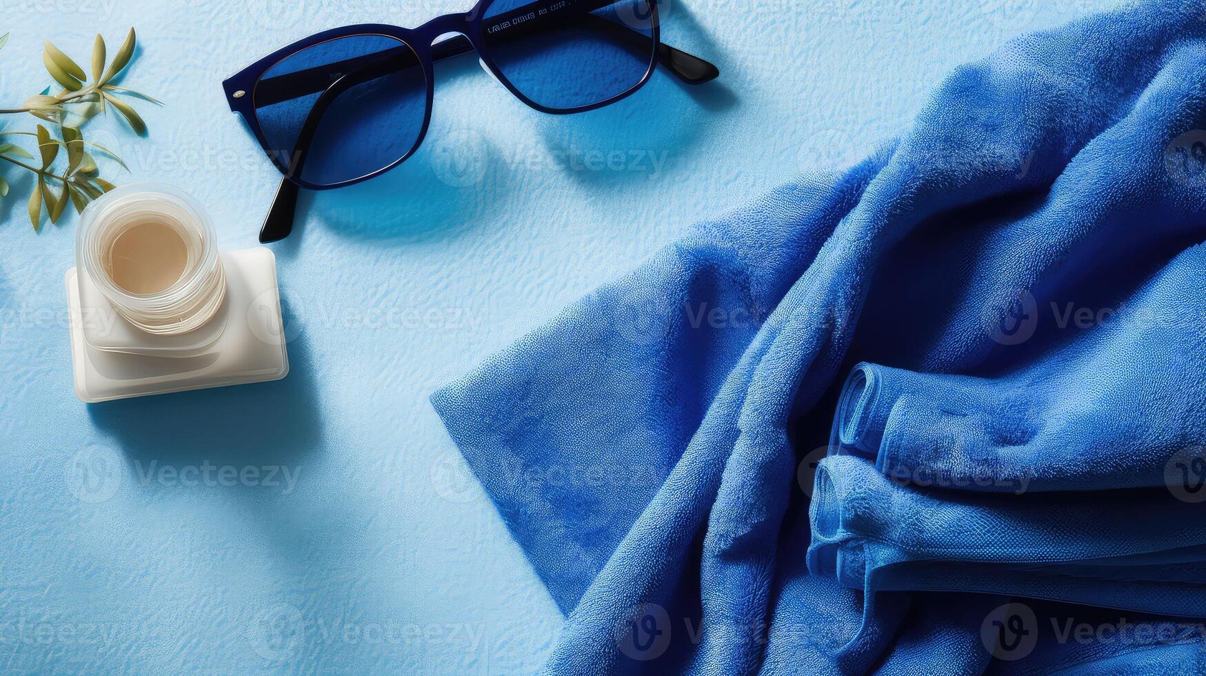 relaxation blue flat lay photo