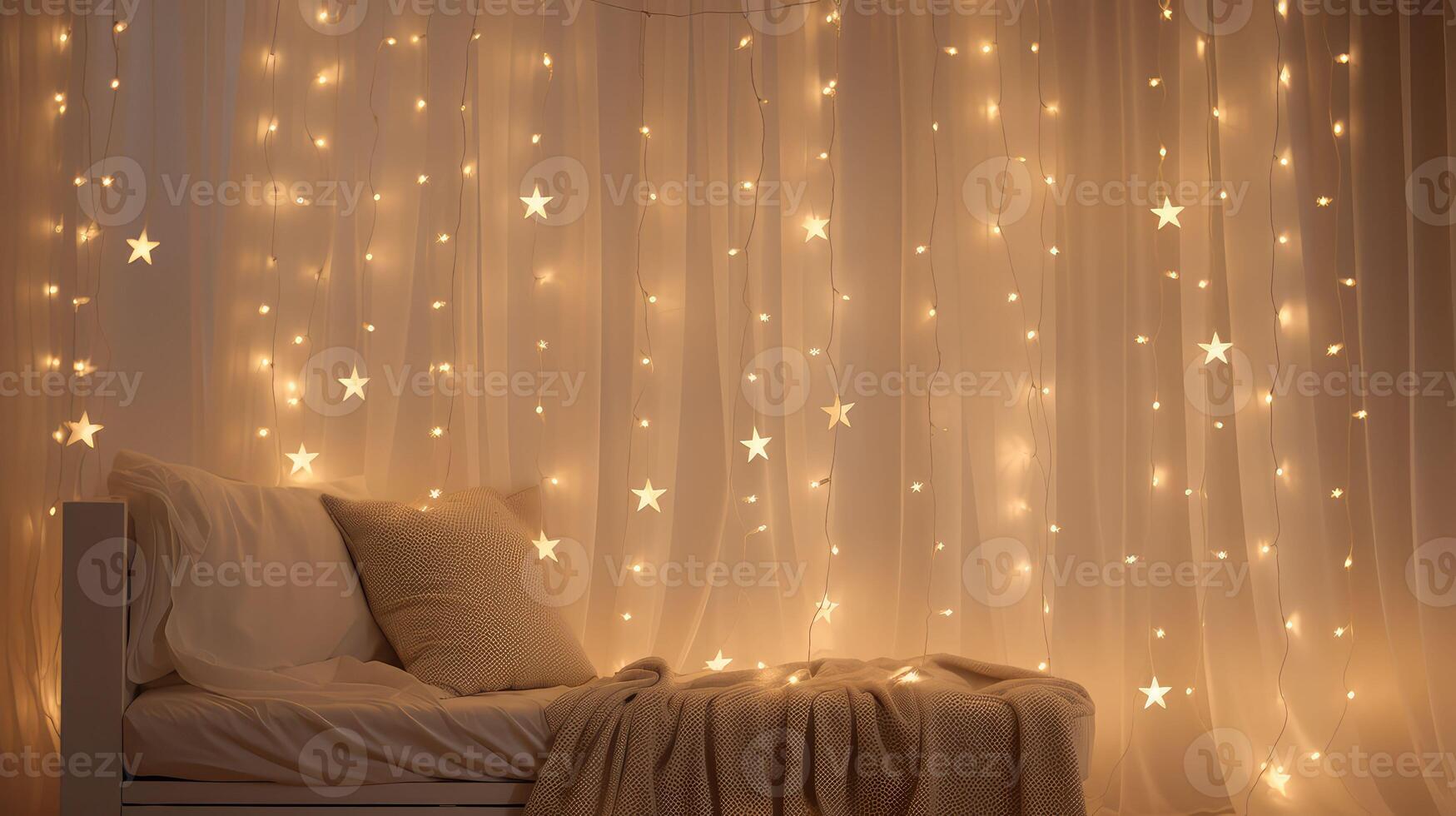 twinkling hanging stars photo