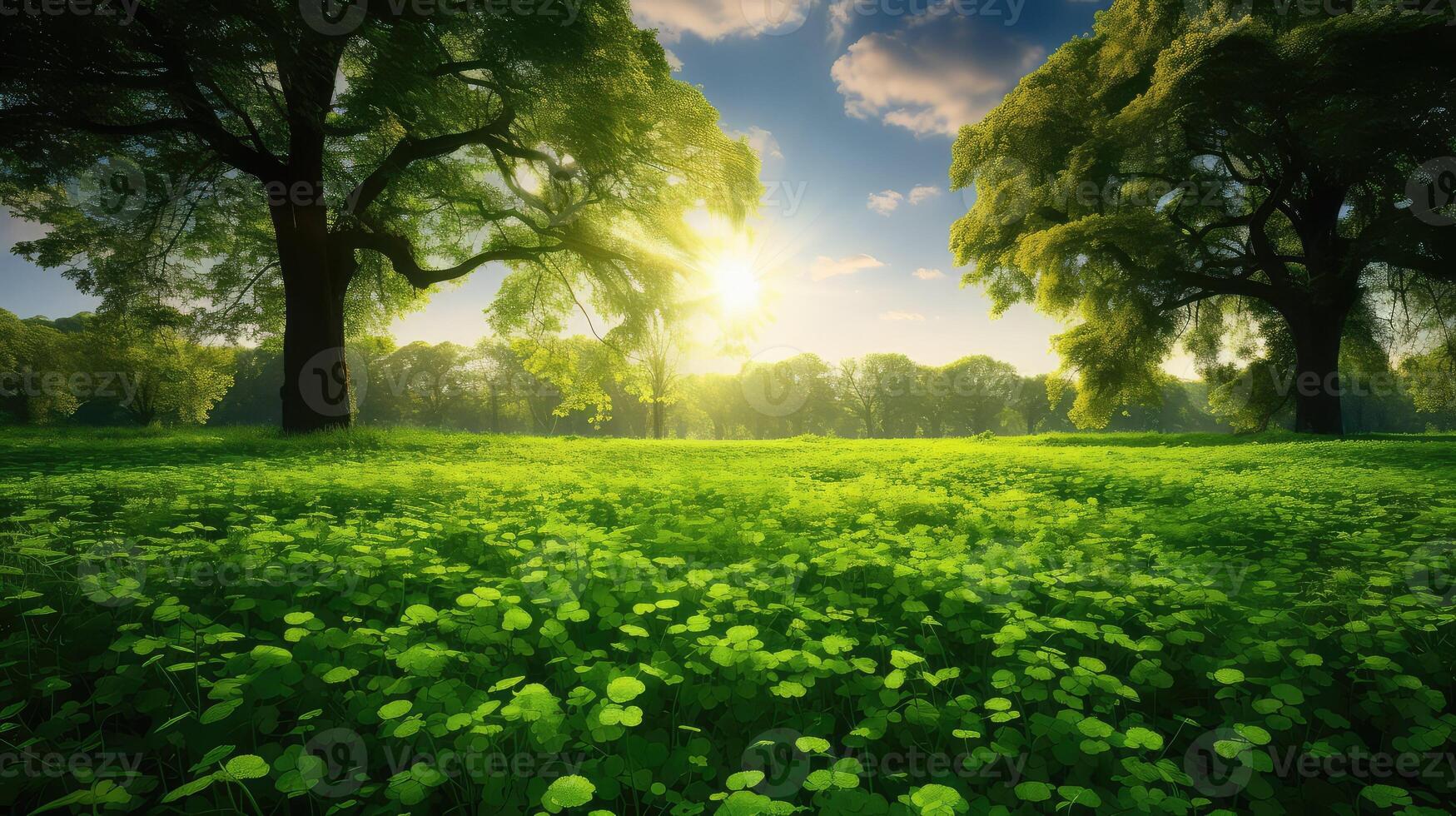 serene green clovers photo