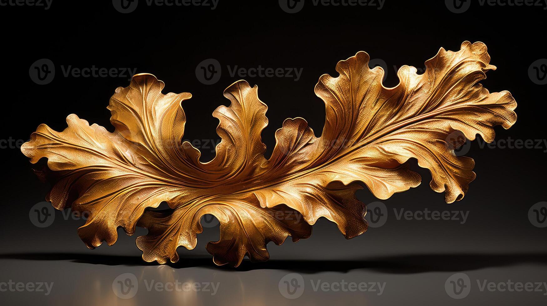 details gold oak leaf photo