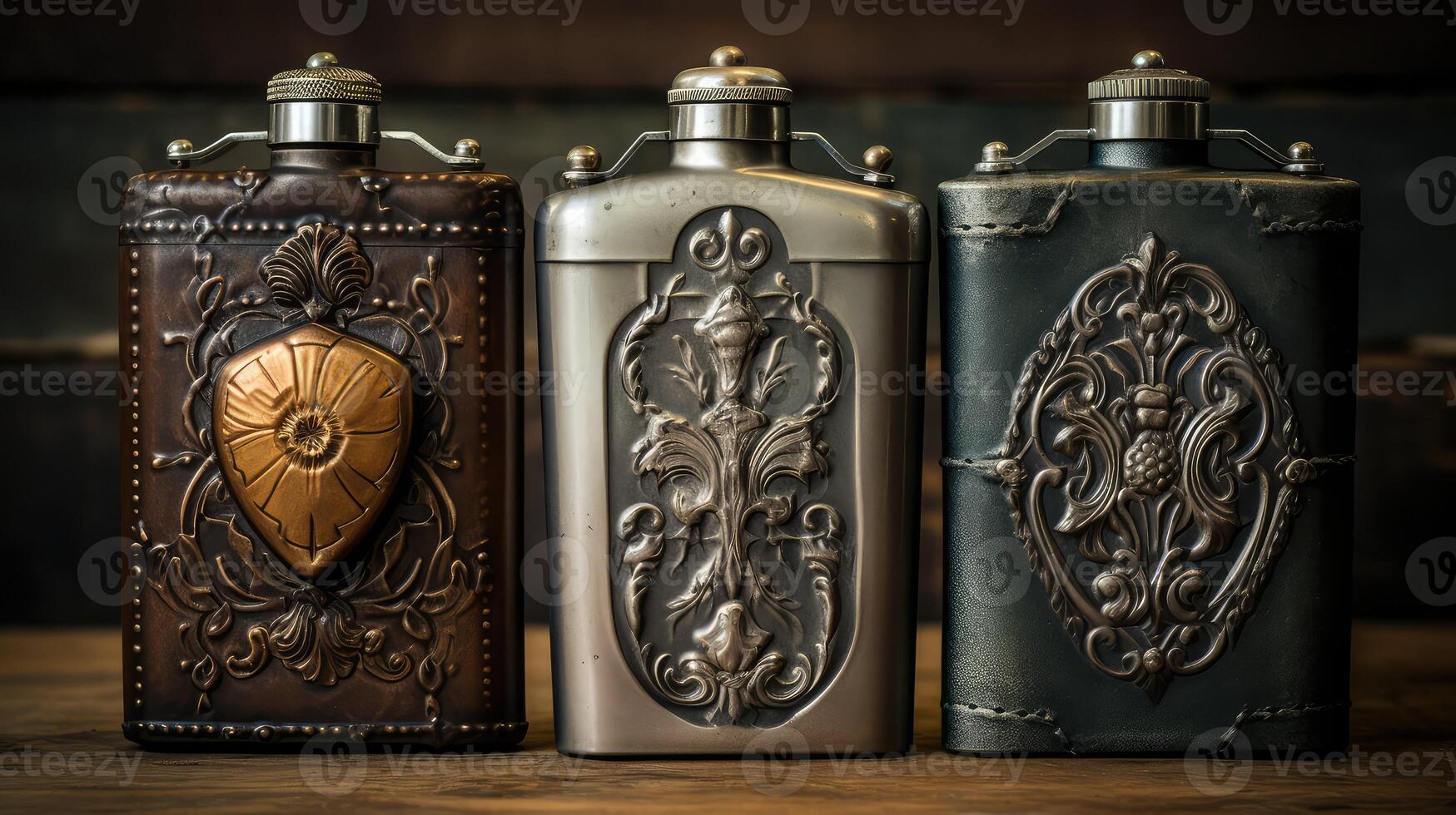 engraving metal flask photo