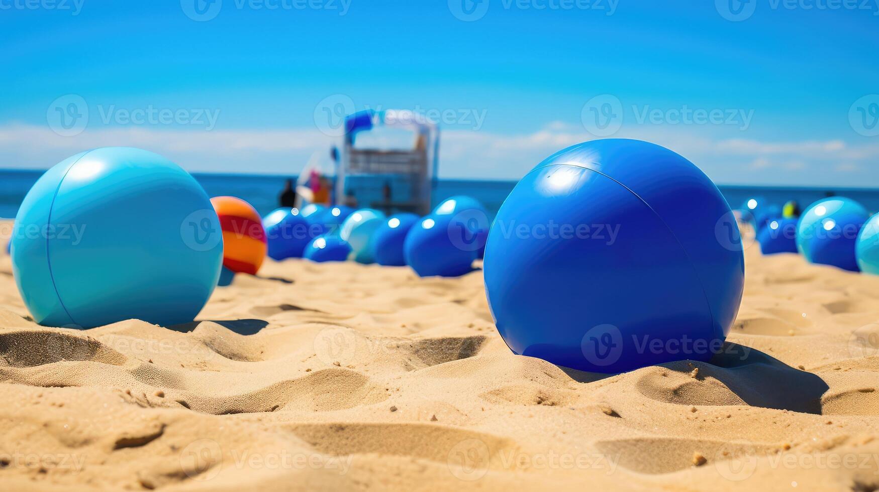 sand blue beachball photo