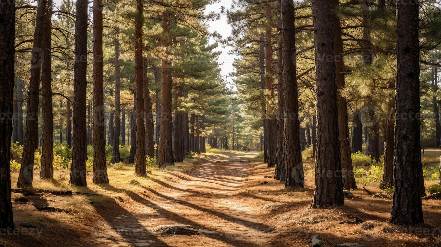 path fall pine tree photo