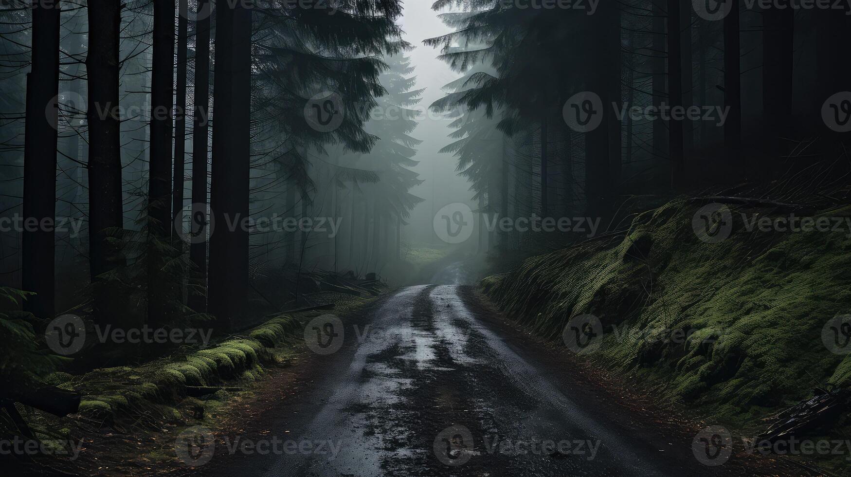 forest road in the woods photo