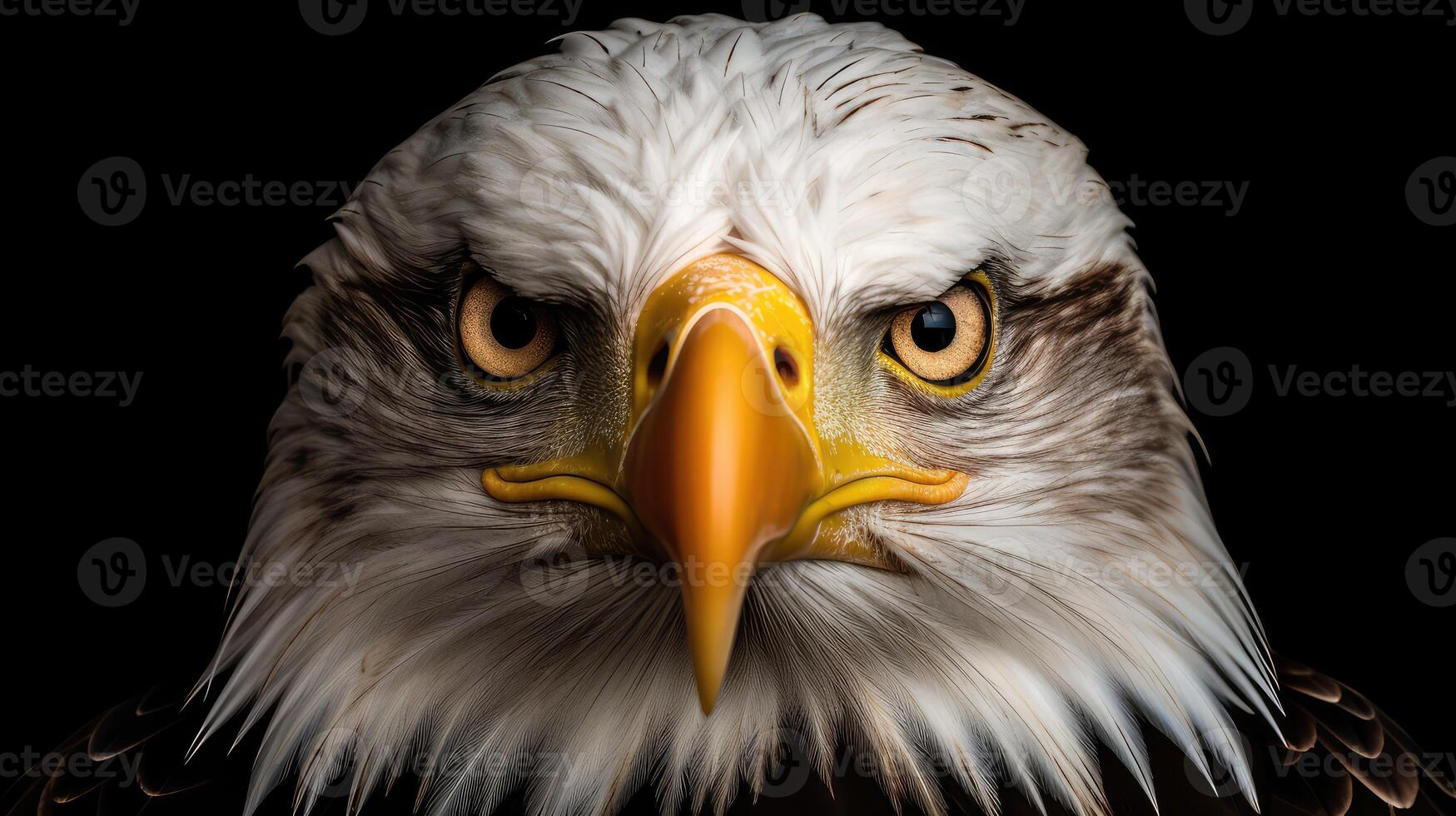 up bald eagle white background photo