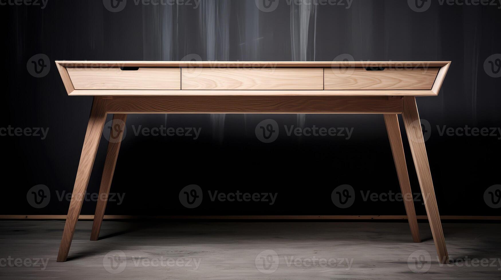 scandinavian wooden desk photo
