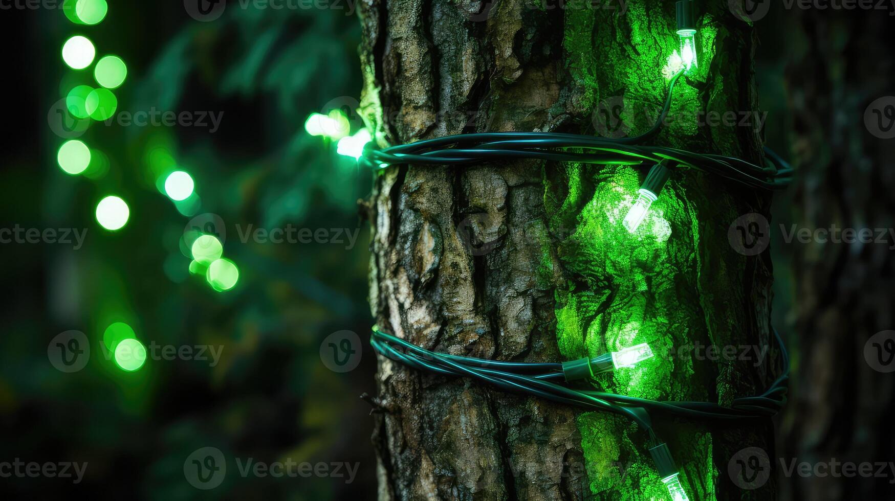 glowing led lights green photo